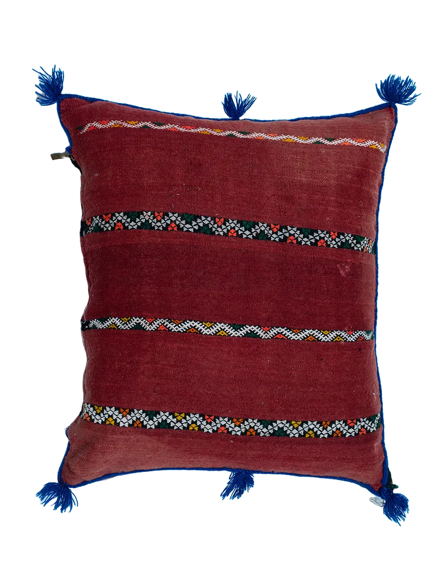 Ain Leuh Vintage Pillow - Rosewood and Teal