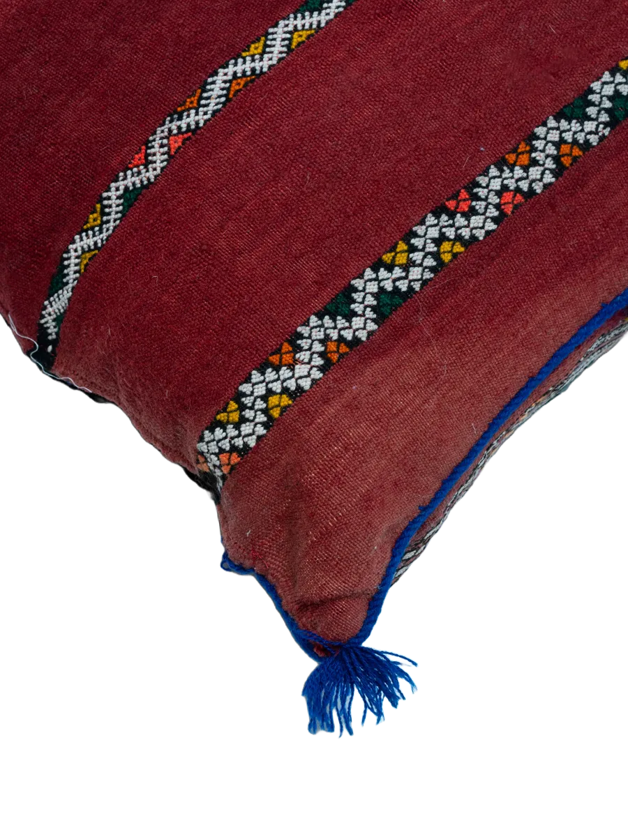 Ain Leuh Vintage Pillow - Rosewood and Teal