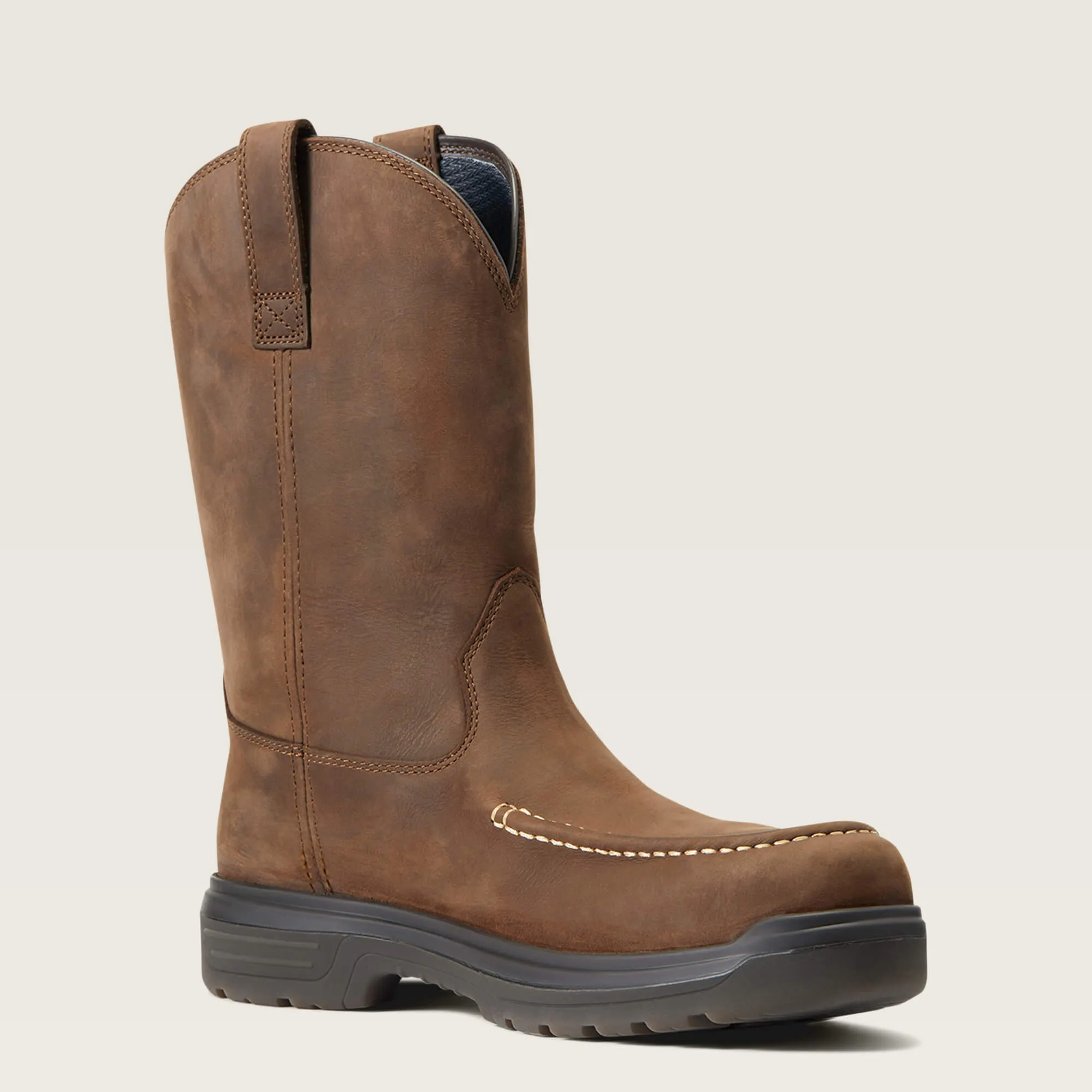Ariat Men's Turbo Moc Toe Carbon Toe Waterproof Work Boot - Mocha - 10040396