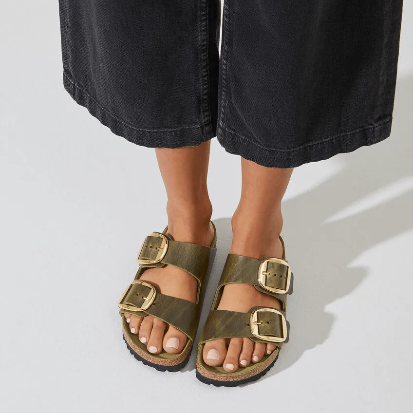 Arizona Big Buckle | Oiled Leather | Olive Green