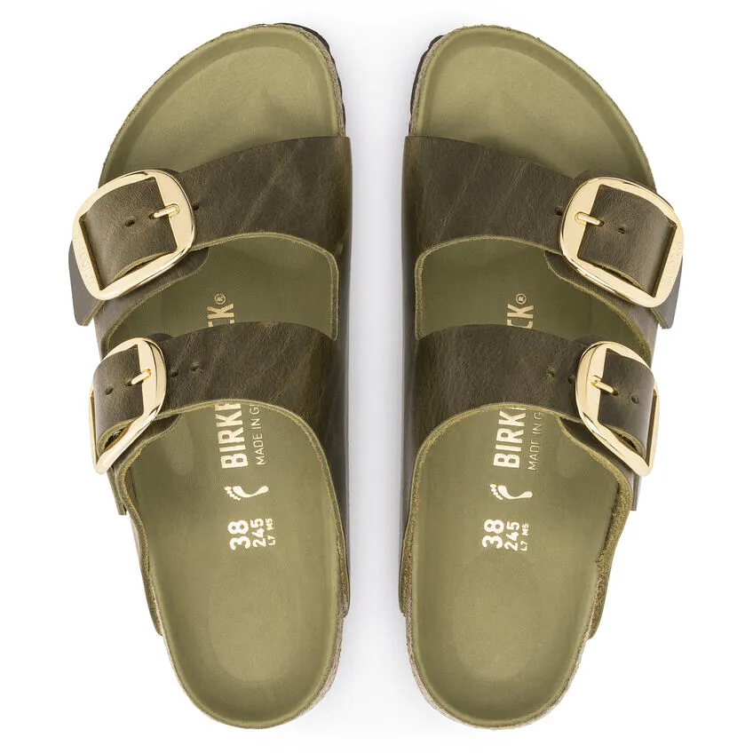 Arizona Big Buckle | Oiled Leather | Olive Green