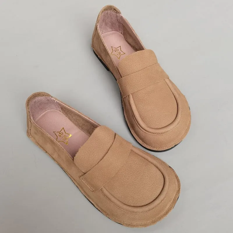 Autumn Retro Leather Flat Casual Loafers
