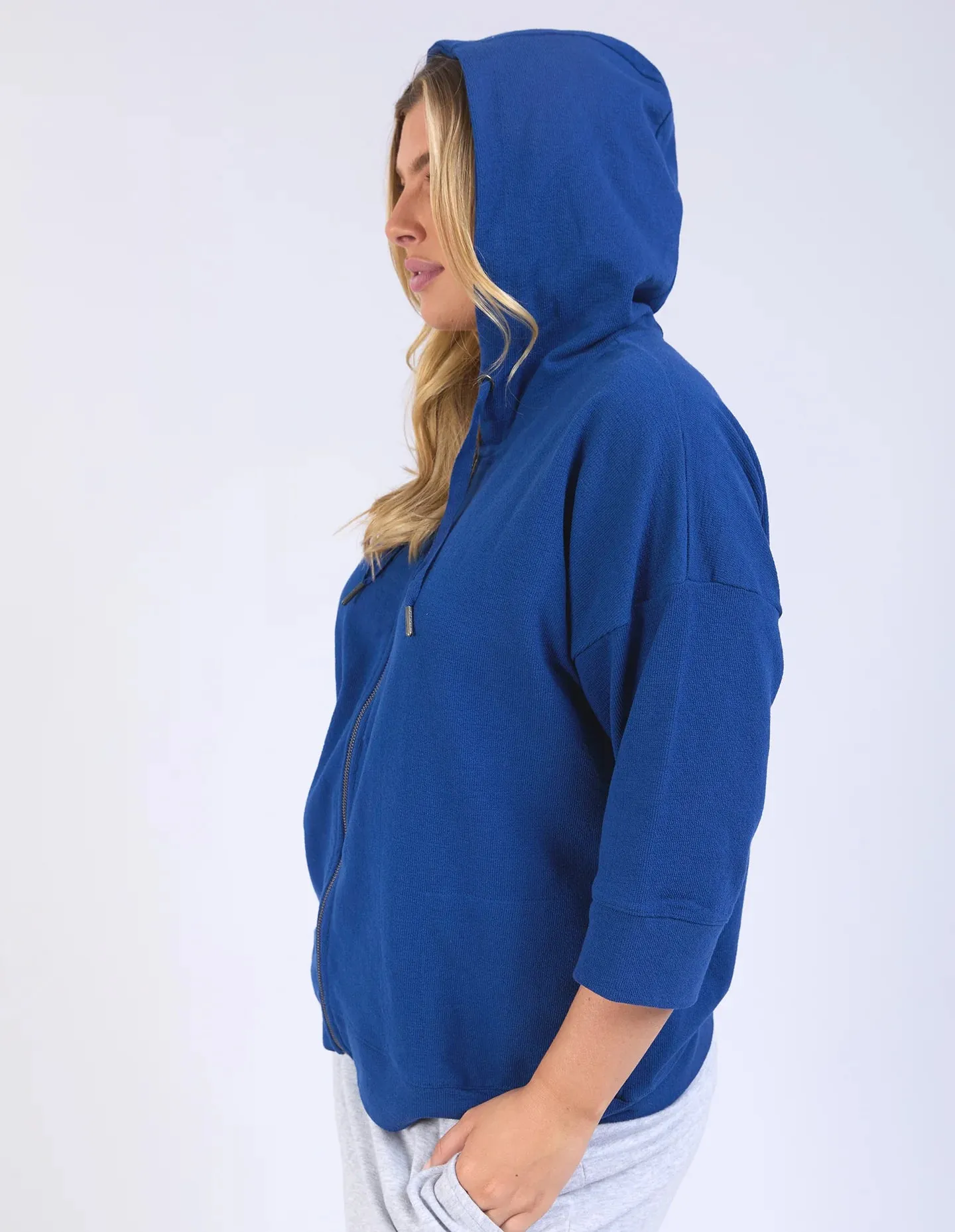 Beachy Zip Hoodie - China Blue