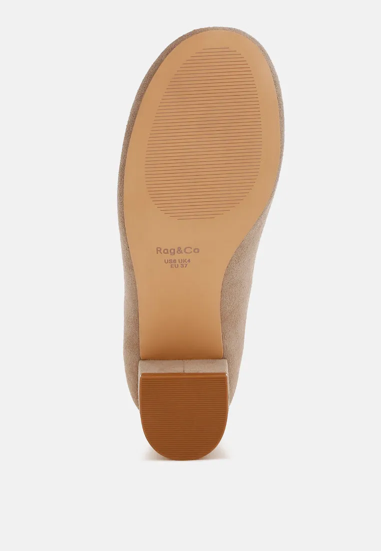 Block Heel Suede Loafers By RUW