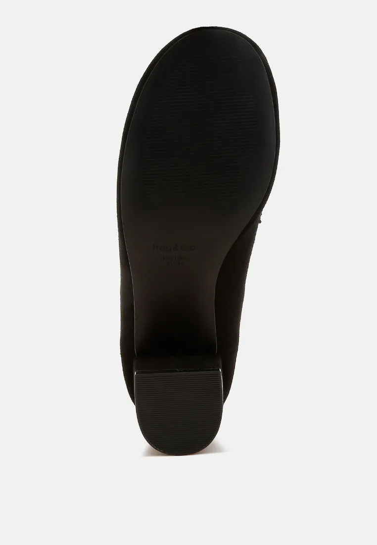 Block Heel Suede Loafers By RUW