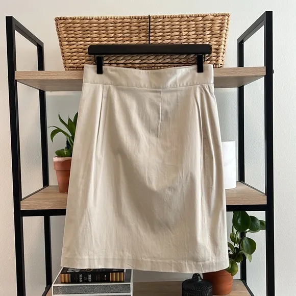 Brooks Brothers &quot;346&quot; Stretch Cotton Sateen Woven Wrap A-line Skirt, 8