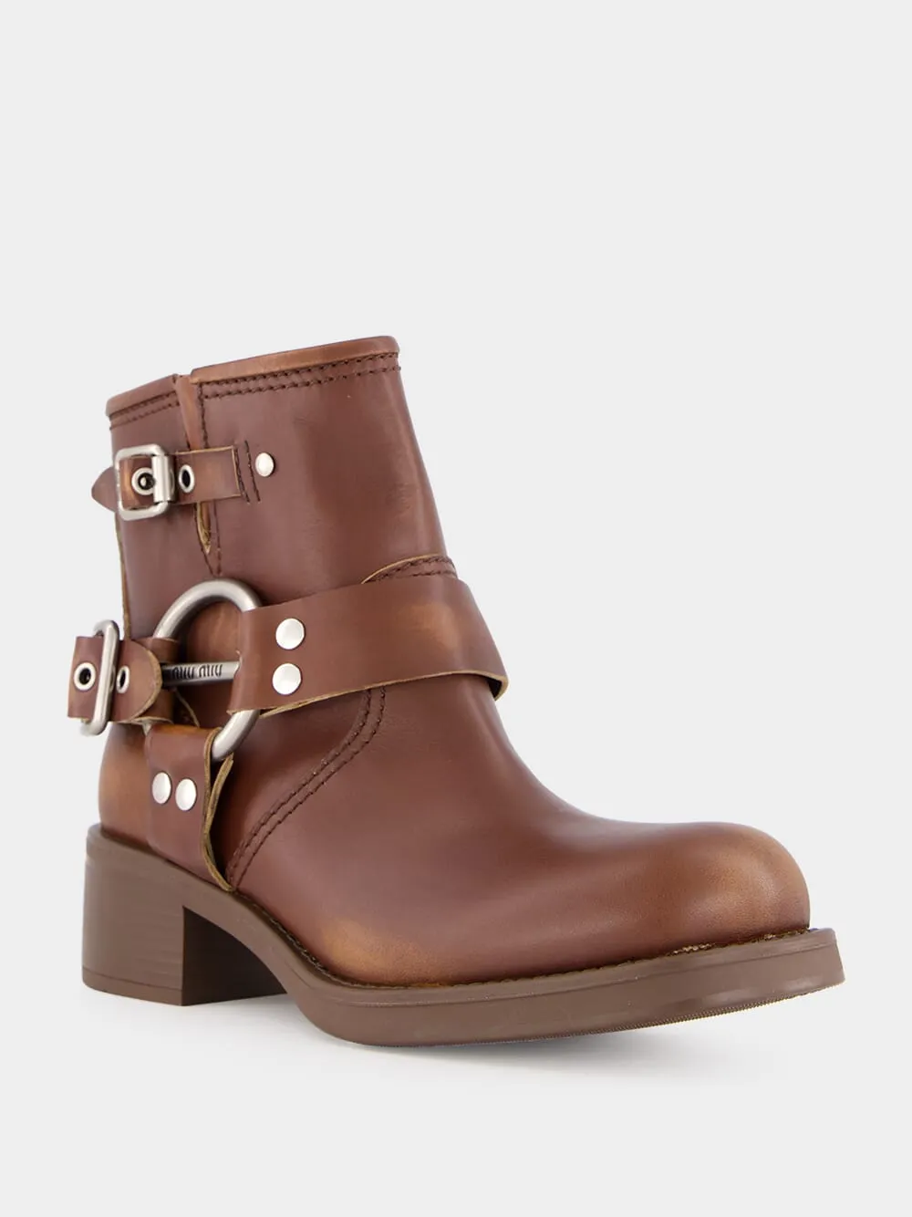 Brown Sienna Leather Ankle Boots