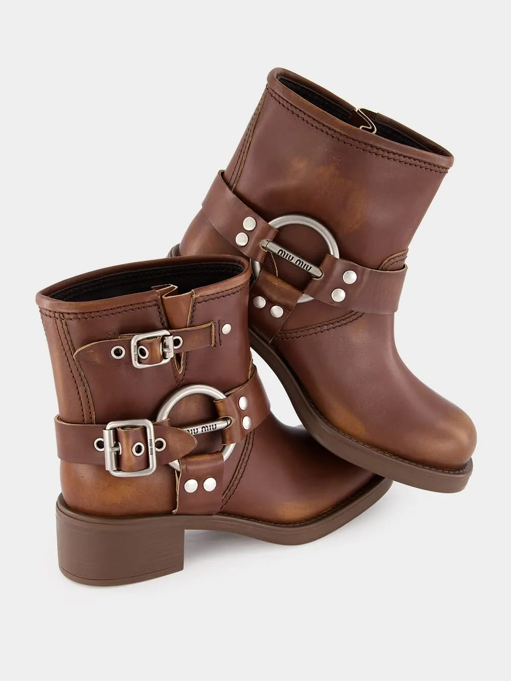 Brown Sienna Leather Ankle Boots