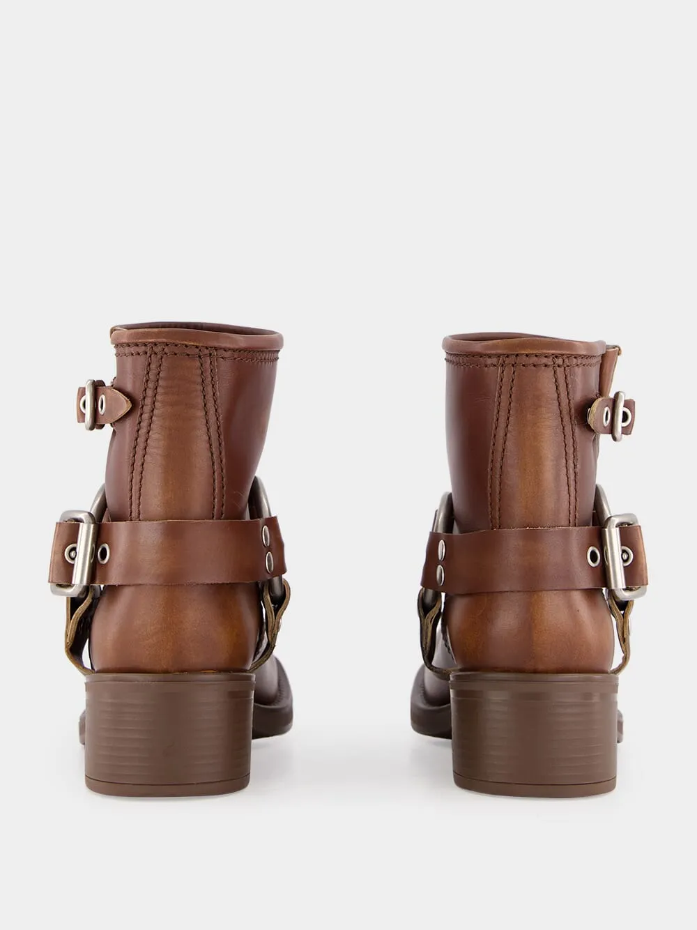 Brown Sienna Leather Ankle Boots