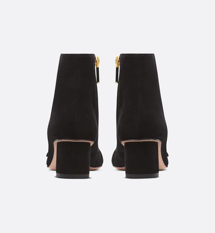 C'est Dior Heeled Ankle Boot • Black Suede Calfskin