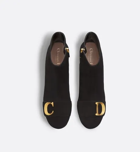 C'est Dior Heeled Ankle Boot • Black Suede Calfskin