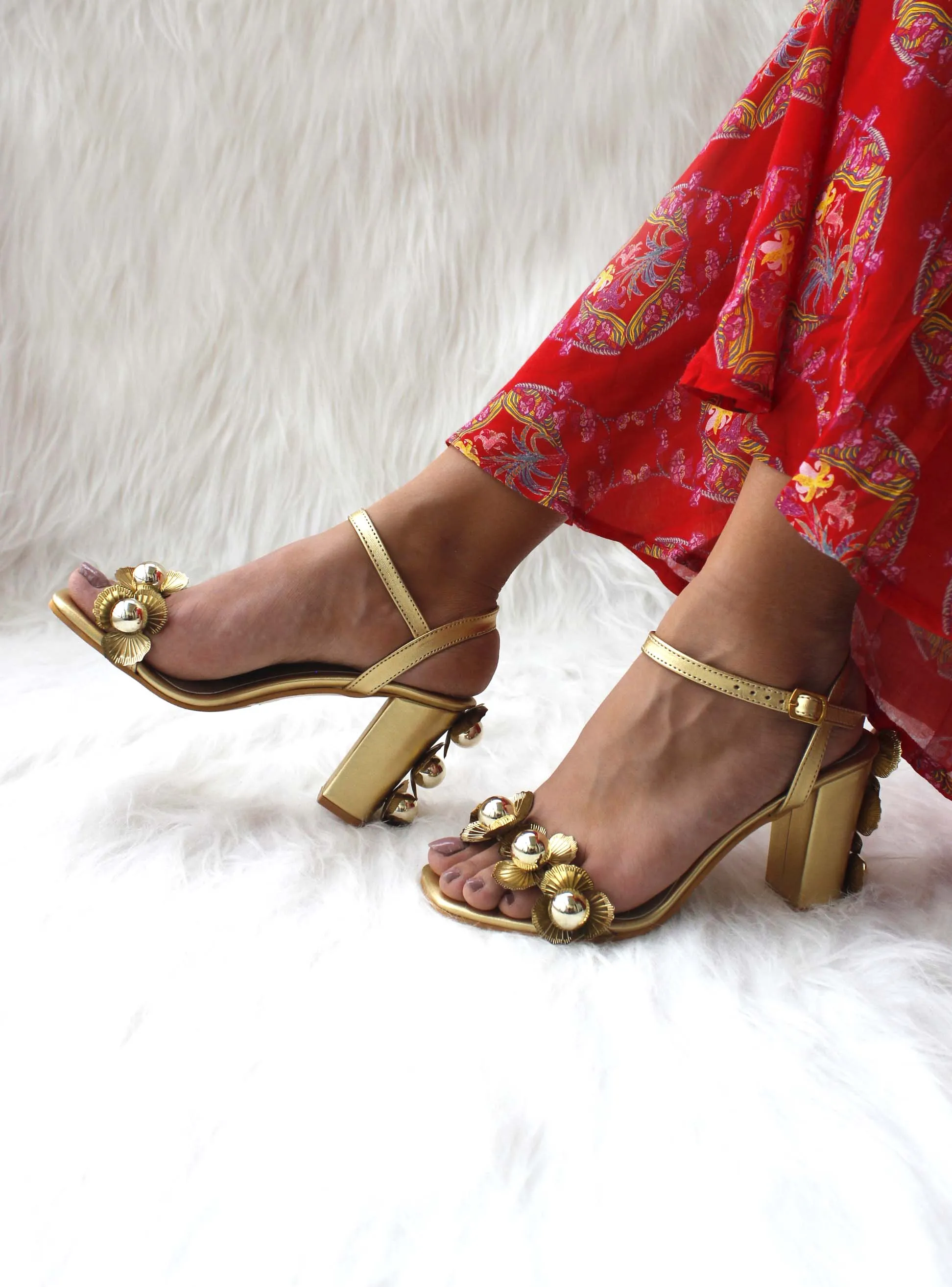 Chloris Gold Heels