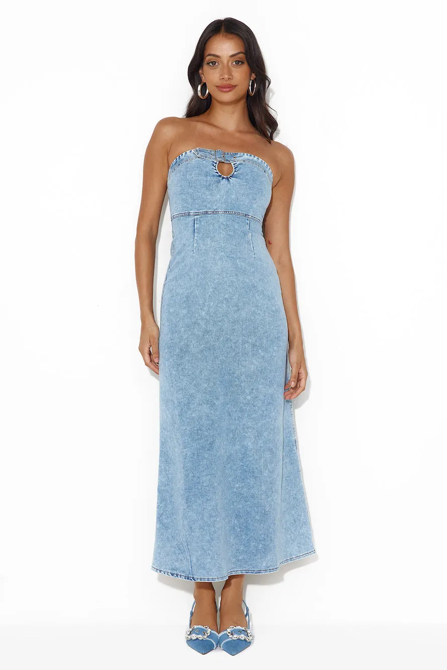 Choice Is Yours Strapless Maxi Dress Denim