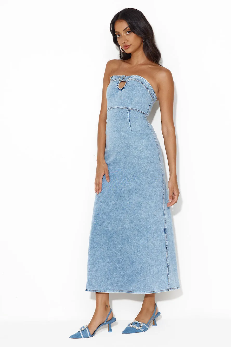 Choice Is Yours Strapless Maxi Dress Denim