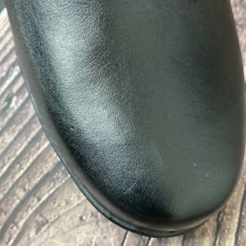 CLARKS Collection Emslie Black Leather March Dress Boots 6.5M