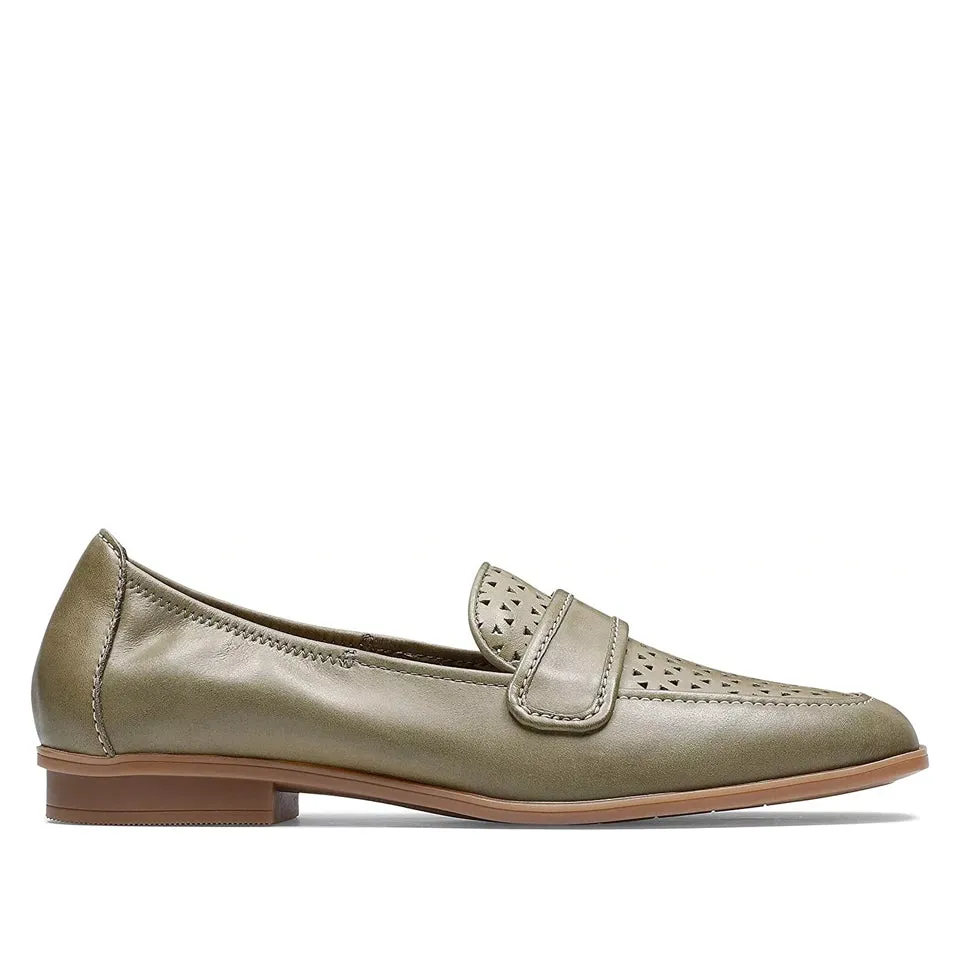 Clarks Women's Lyrical Way Olive Leather 26171287