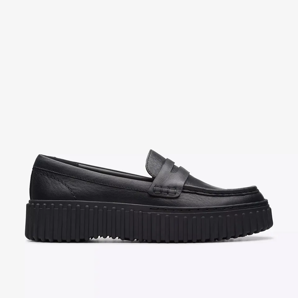 Clarks Women's Torhill Penny Black Leather 26174870