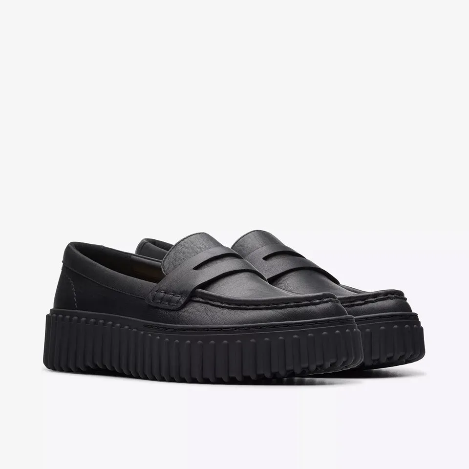 Clarks Women's Torhill Penny Black Leather 26174870