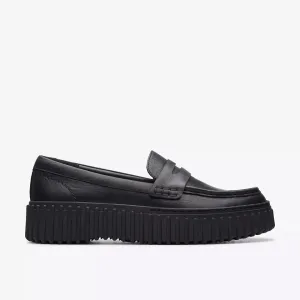 Clarks Women's Torhill Penny Black Leather 26174870