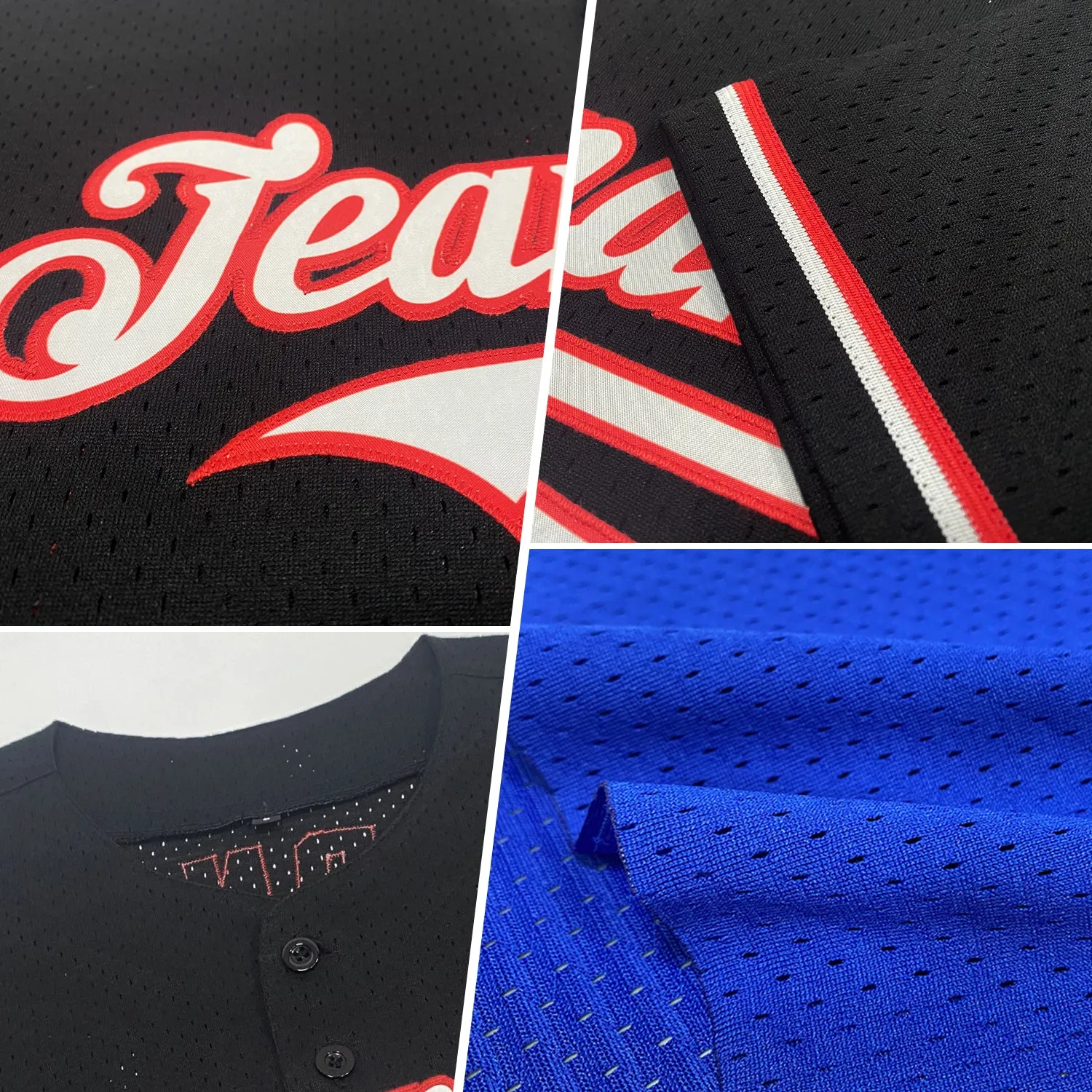 Custom Royal Light Blue-White Mesh Authentic Throwback Baseball Jersey