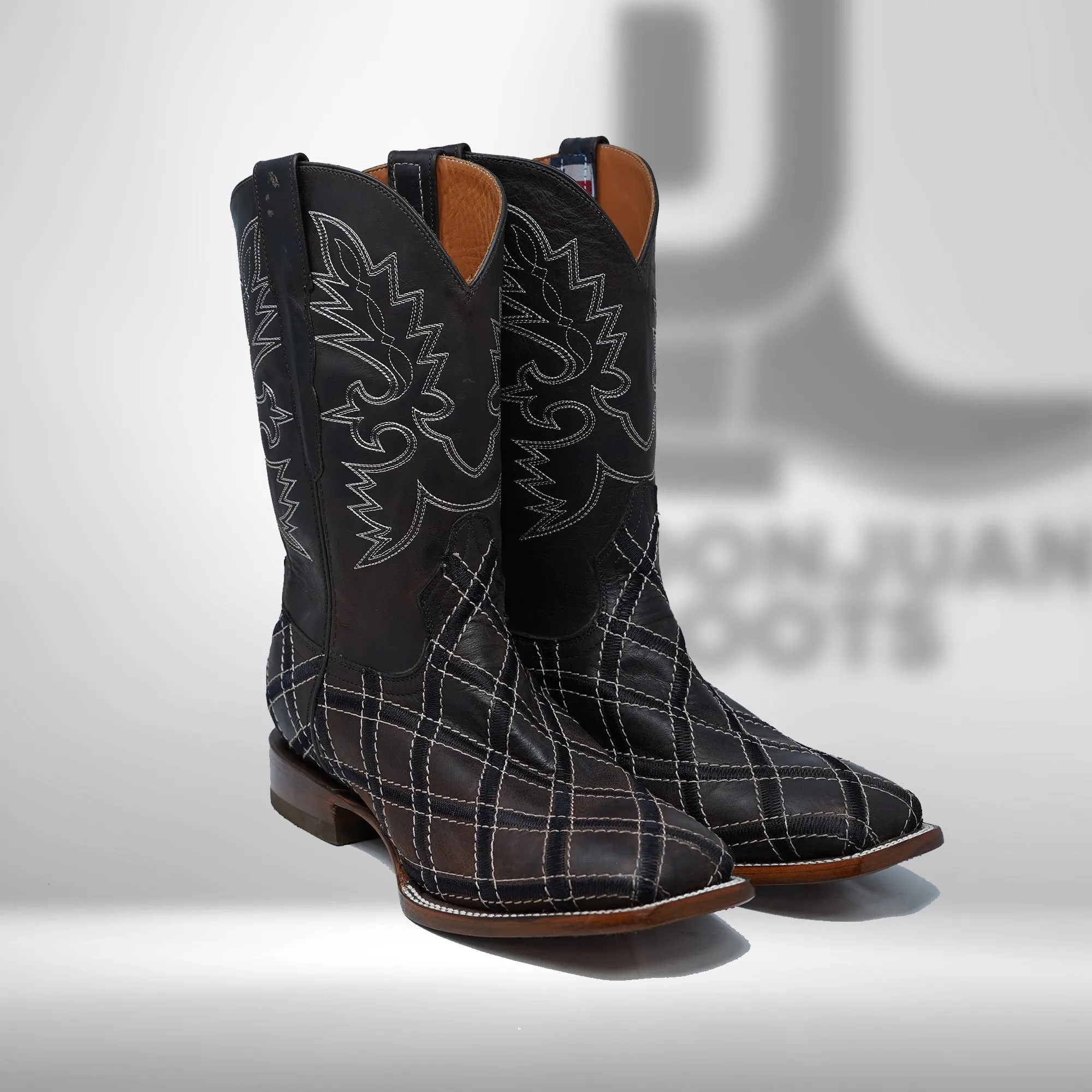 DJ1042 | Don Juan Boots Men's Mad Dog Chocolate Rhombus