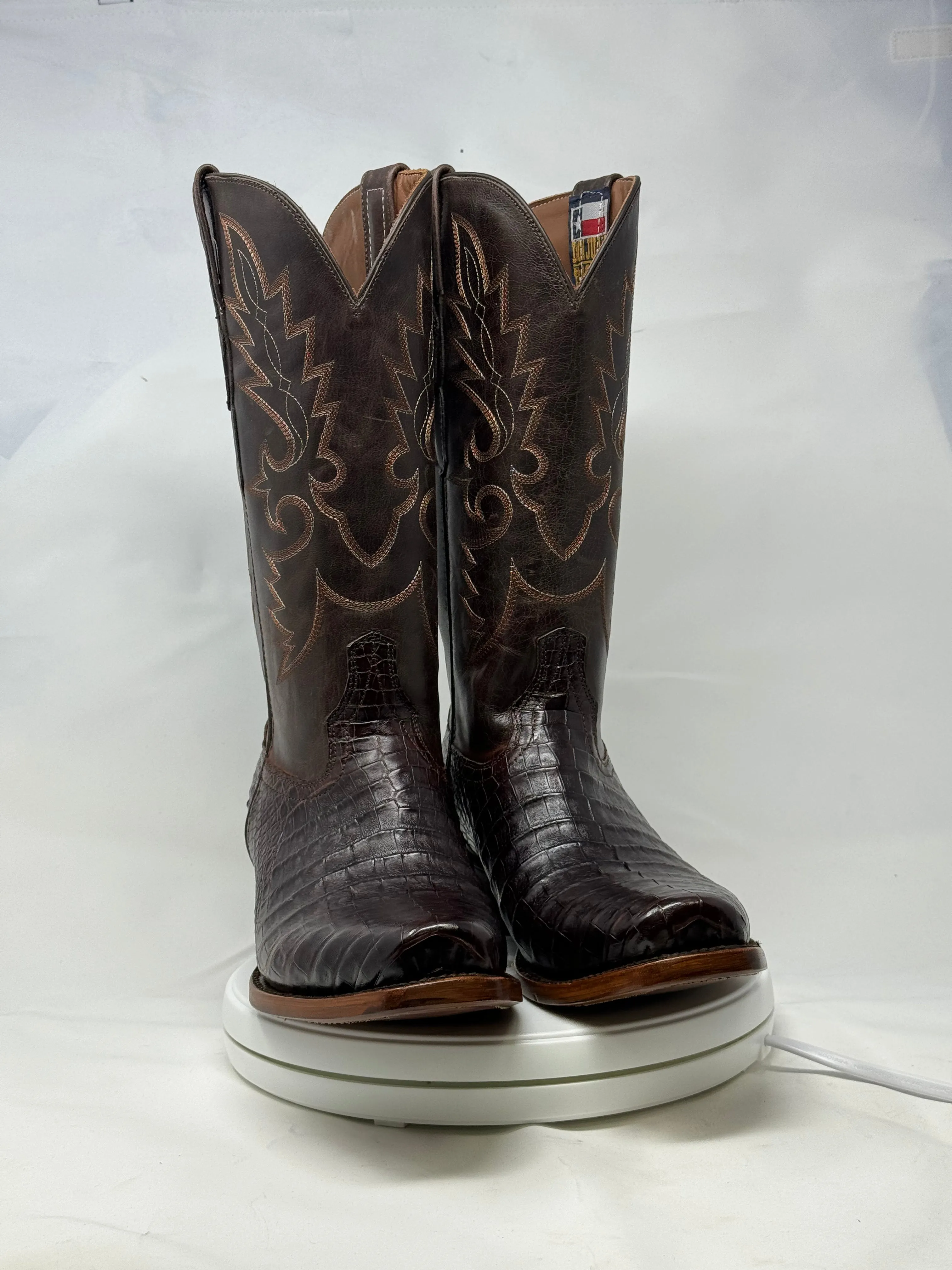 DJ2028 | Don Juan Boots Men's Caiman Belly Chocolate Diamond Toe