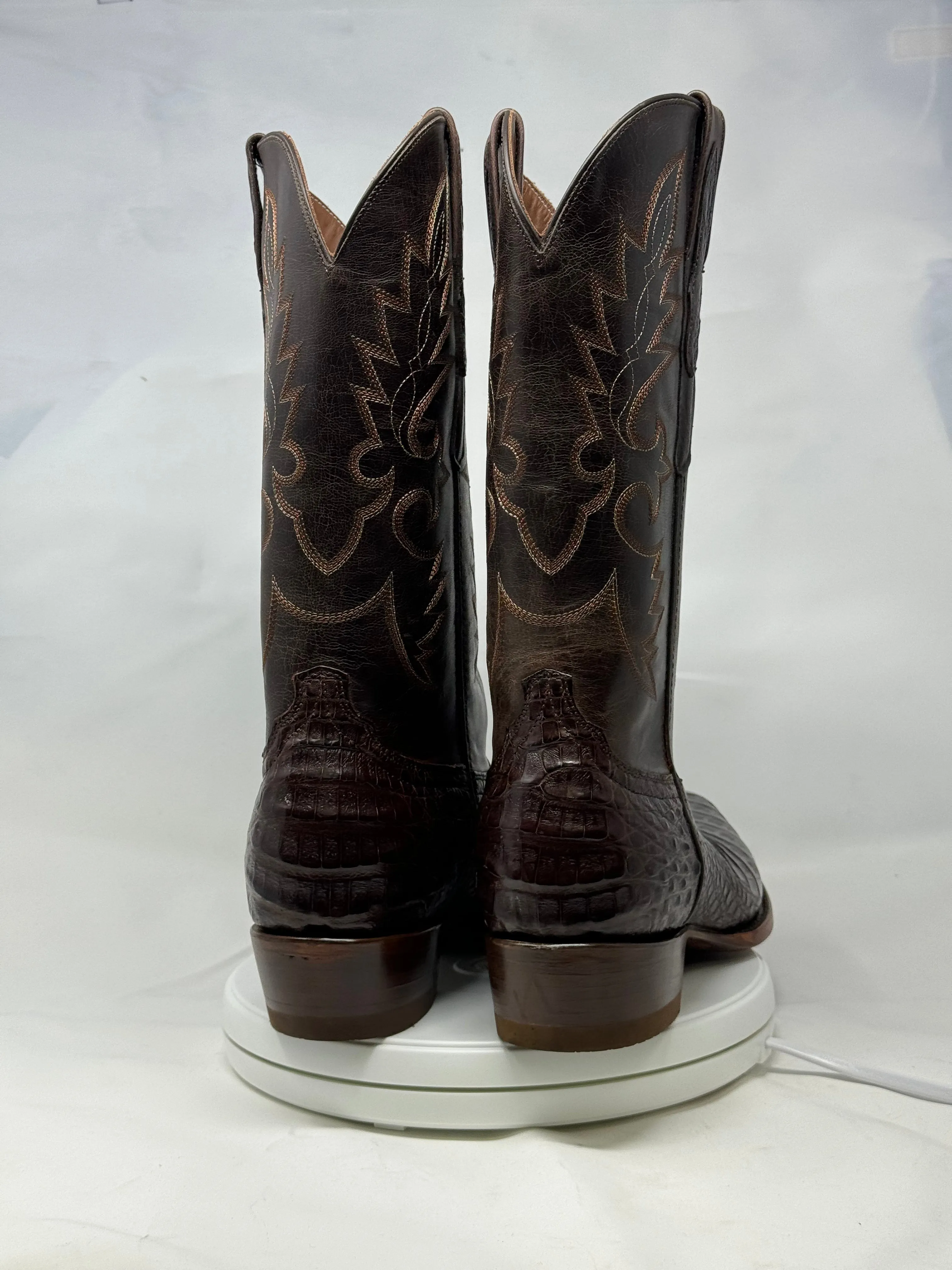 DJ2028 | Don Juan Boots Men's Caiman Belly Chocolate Diamond Toe