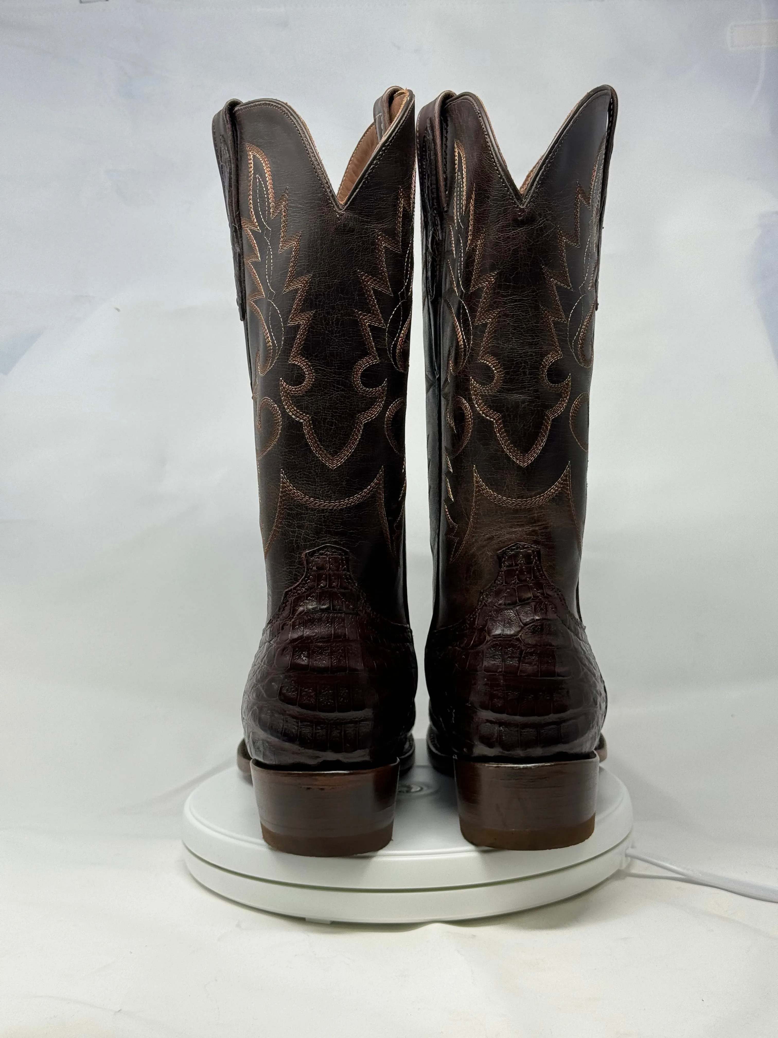 DJ2028 | Don Juan Boots Men's Caiman Belly Chocolate Diamond Toe