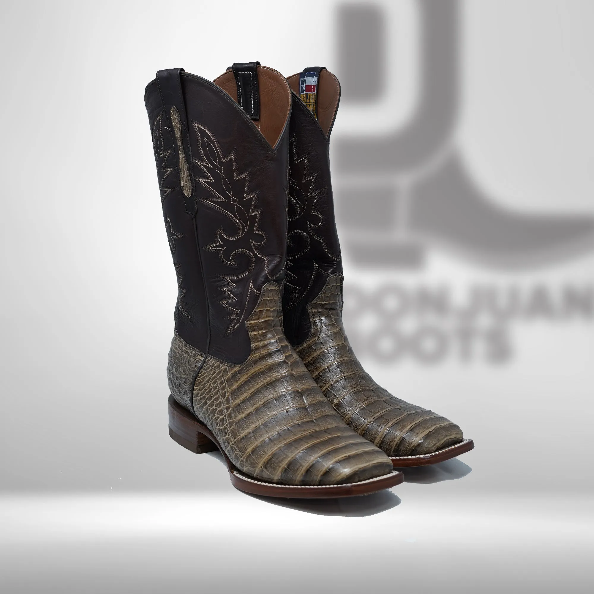 DJ2048 | Don Juan Boots Men's Caiman Belly Choco Mink H Toe P