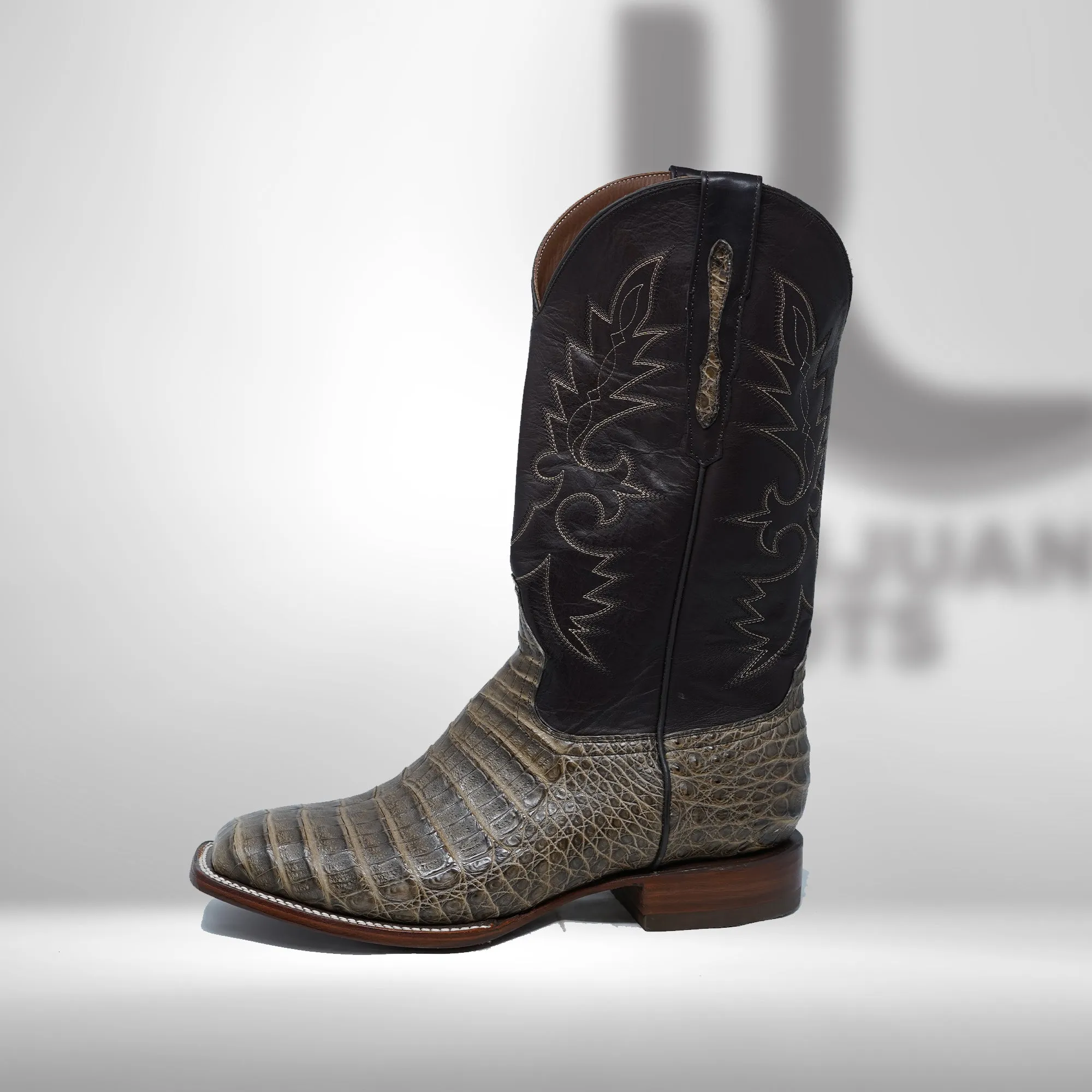 DJ2048 | Don Juan Boots Men's Caiman Belly Choco Mink H Toe P