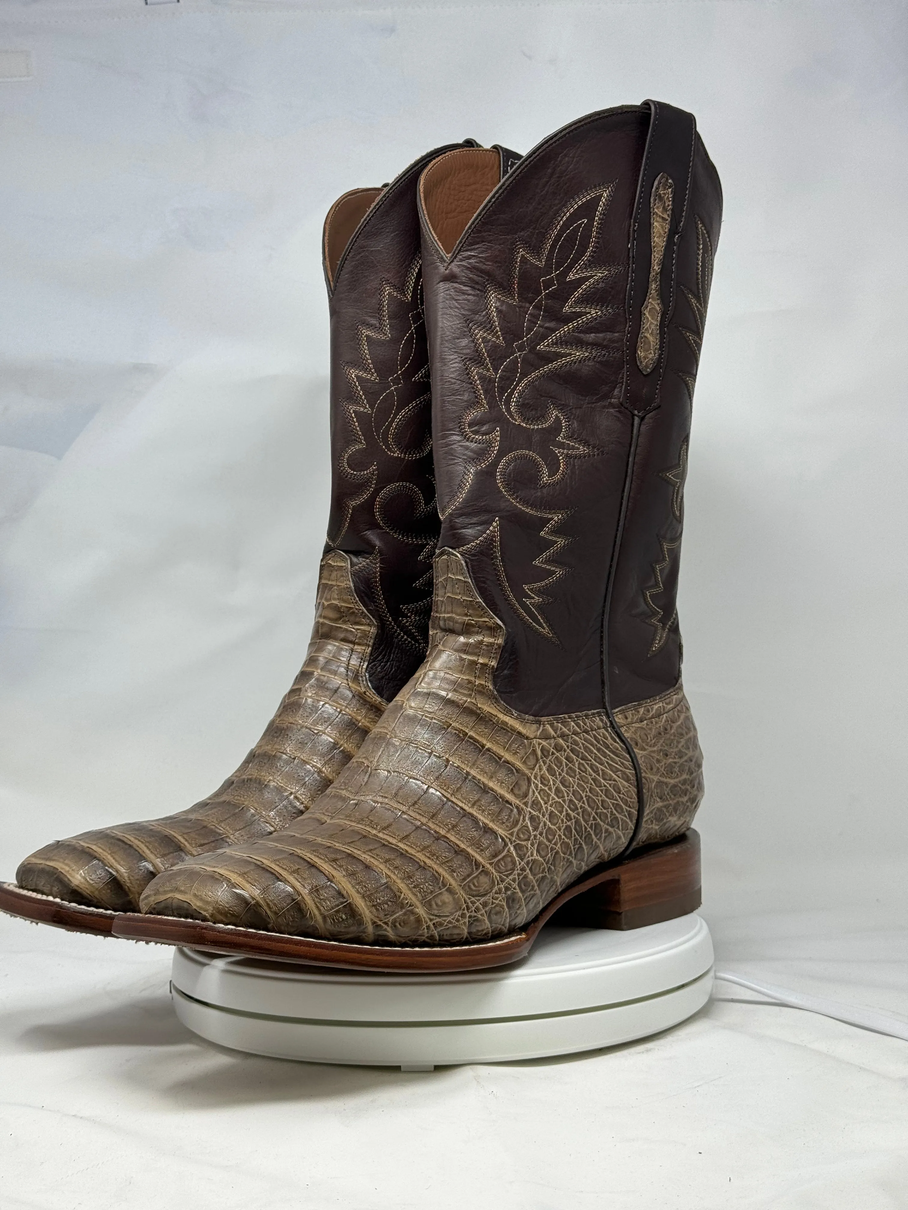DJ2048 | Don Juan Boots Men's Caiman Belly Choco Mink H Toe P