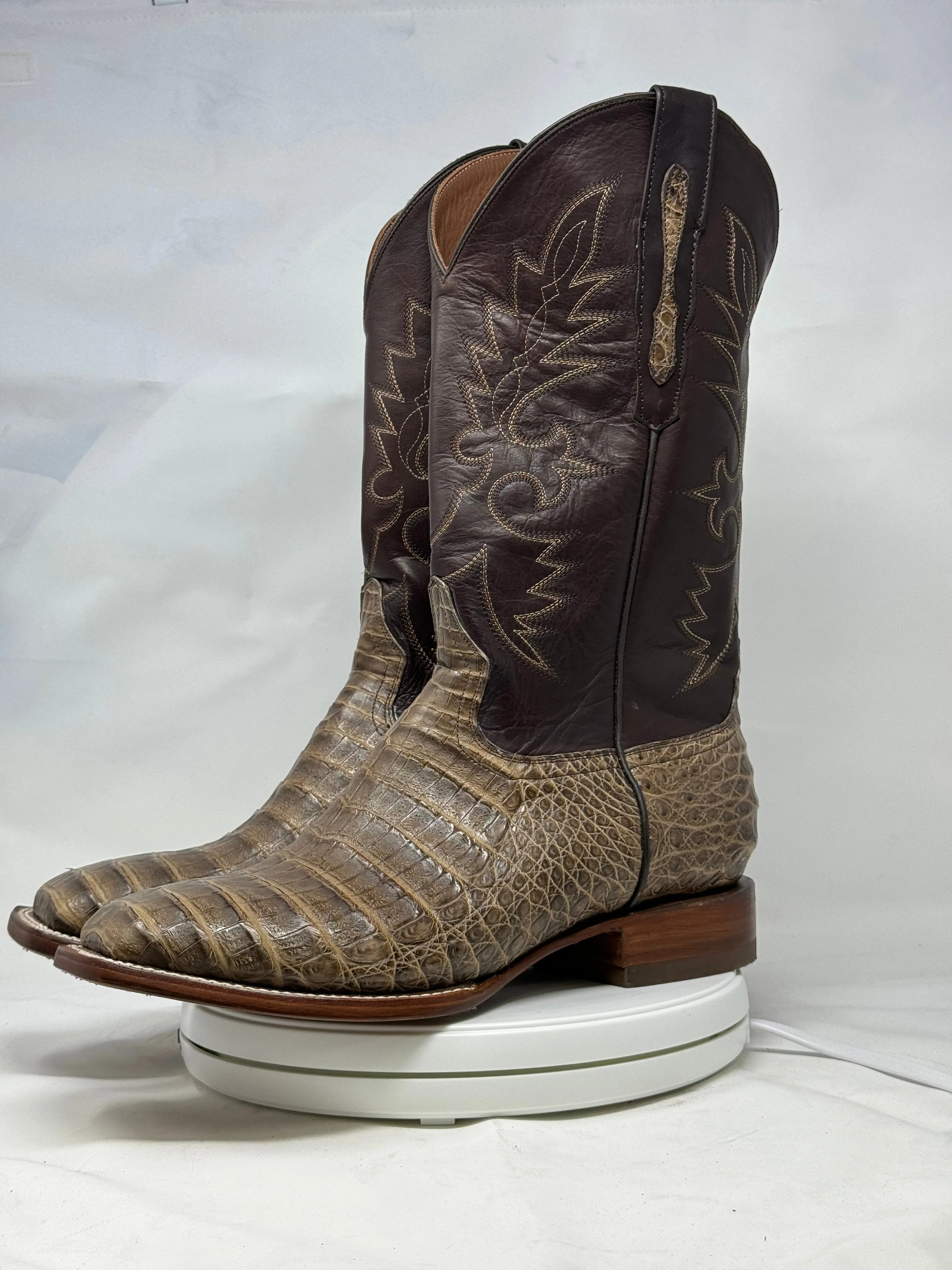 DJ2048 | Don Juan Boots Men's Caiman Belly Choco Mink H Toe P