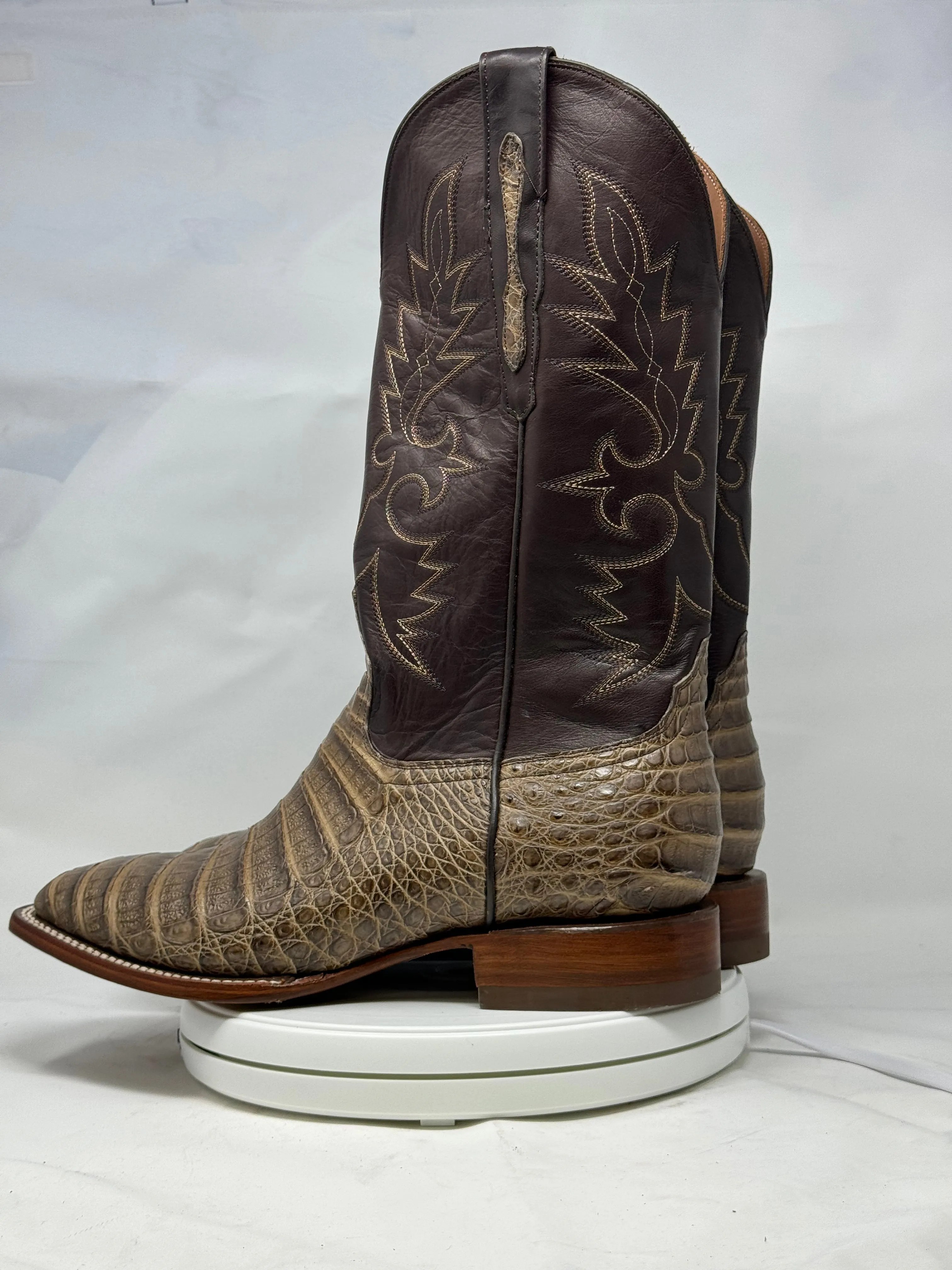 DJ2048 | Don Juan Boots Men's Caiman Belly Choco Mink H Toe P
