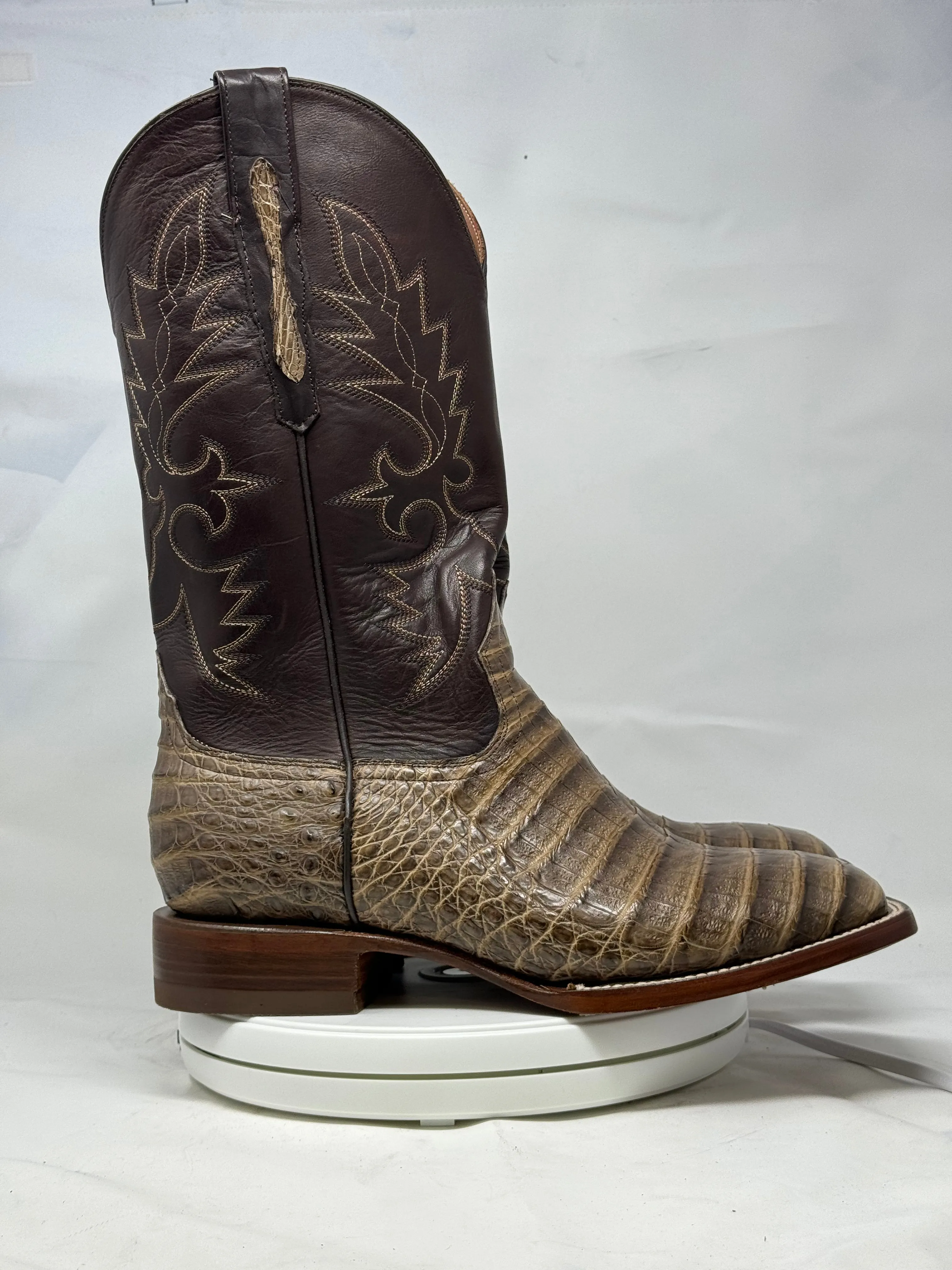 DJ2048 | Don Juan Boots Men's Caiman Belly Choco Mink H Toe P
