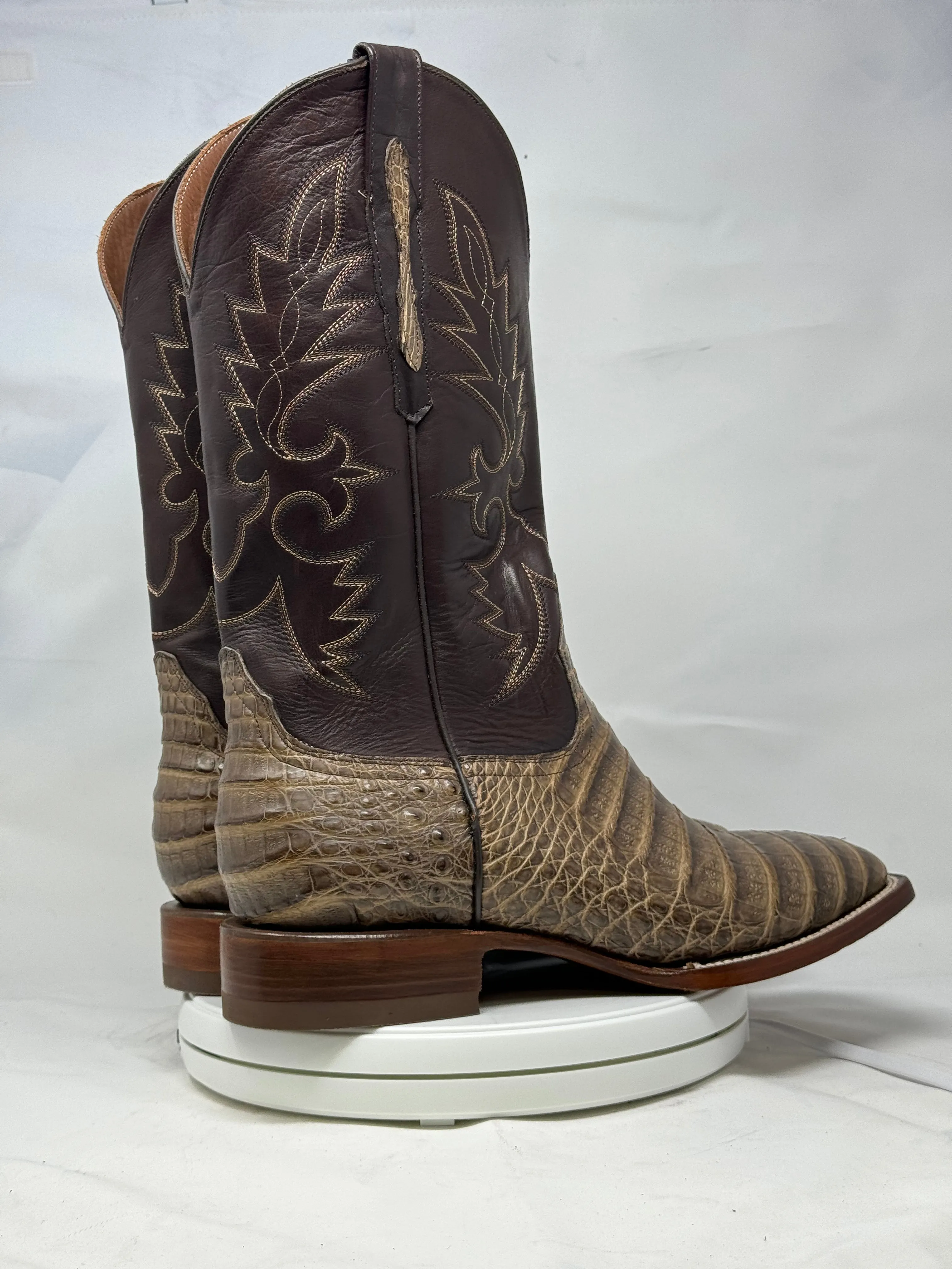 DJ2048 | Don Juan Boots Men's Caiman Belly Choco Mink H Toe P