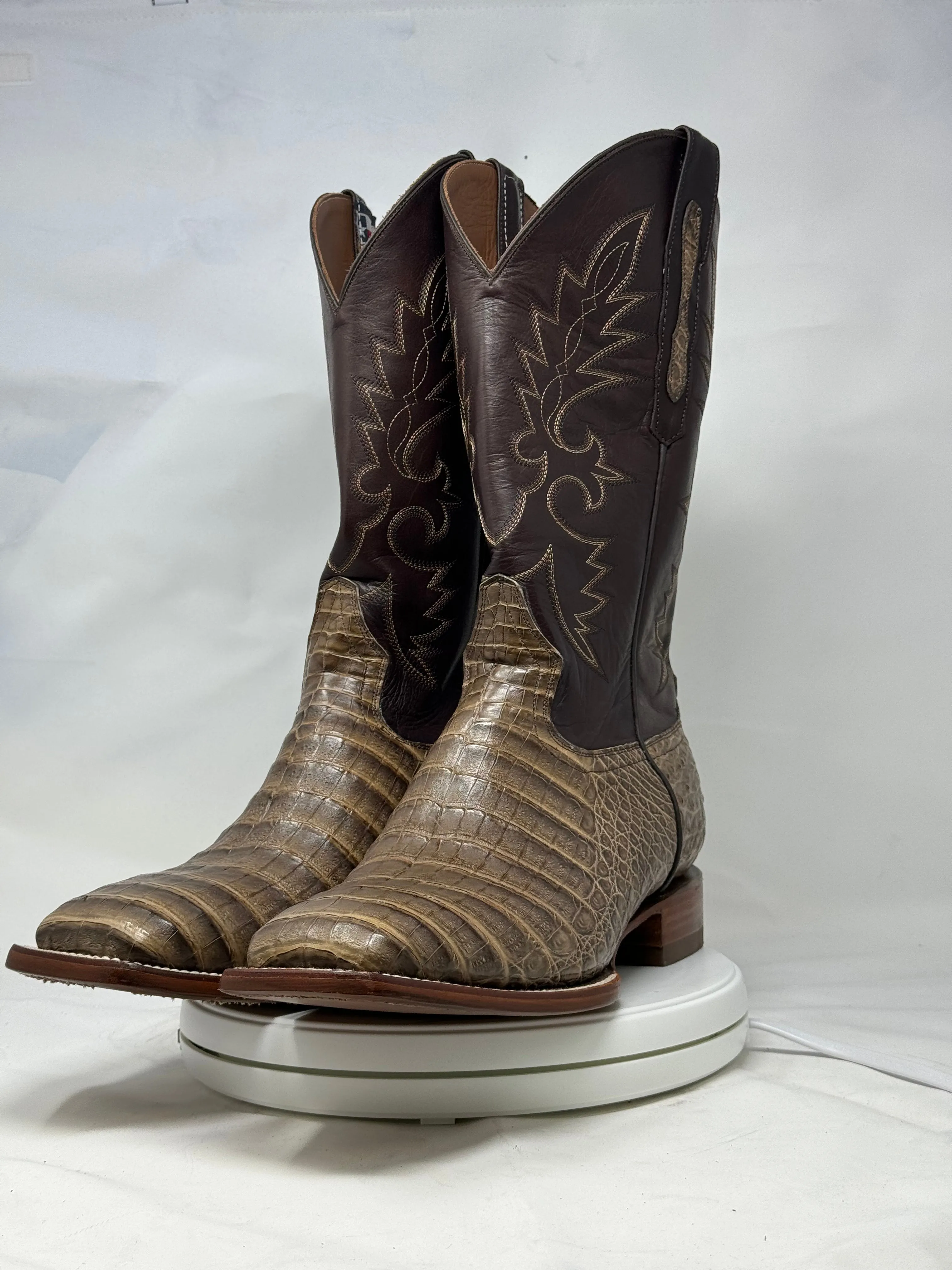 DJ2048 | Don Juan Boots Men's Caiman Belly Choco Mink H Toe P