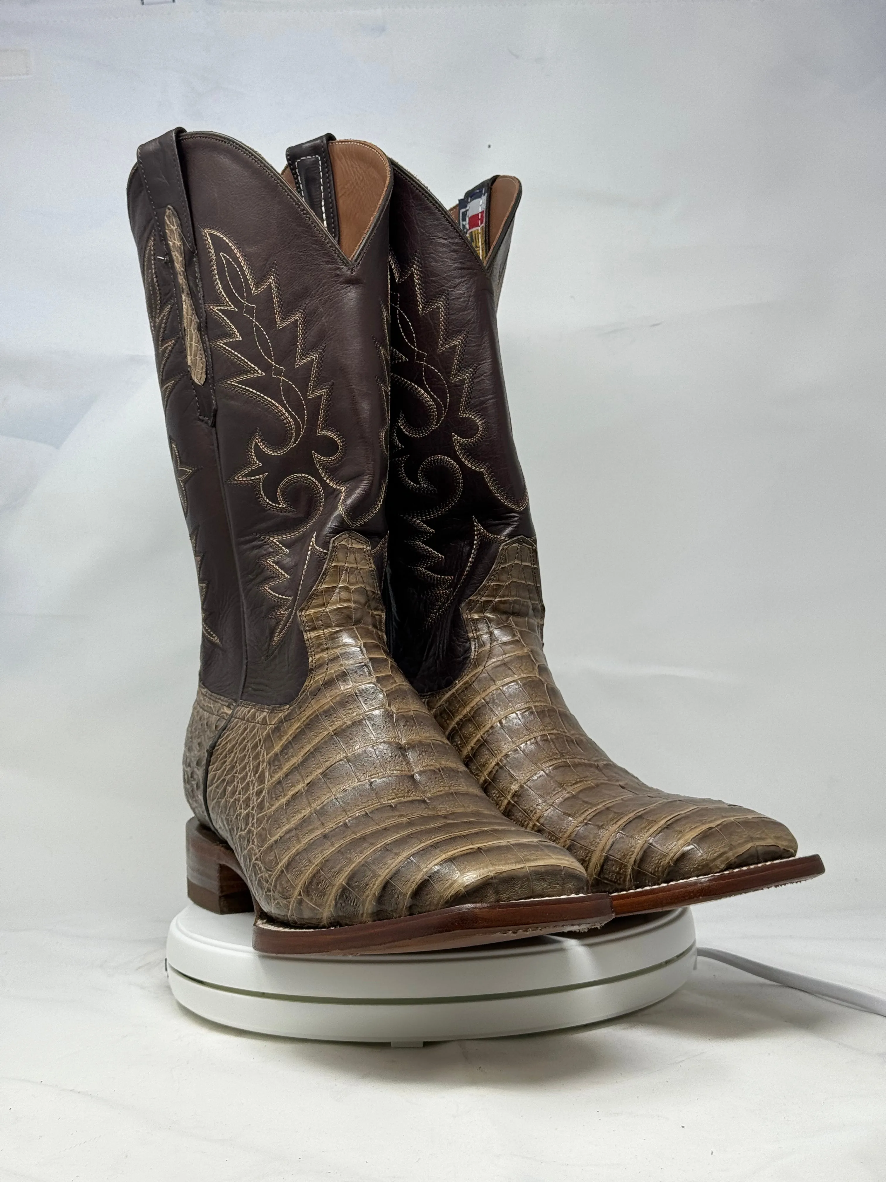 DJ2048 | Don Juan Boots Men's Caiman Belly Choco Mink H Toe P