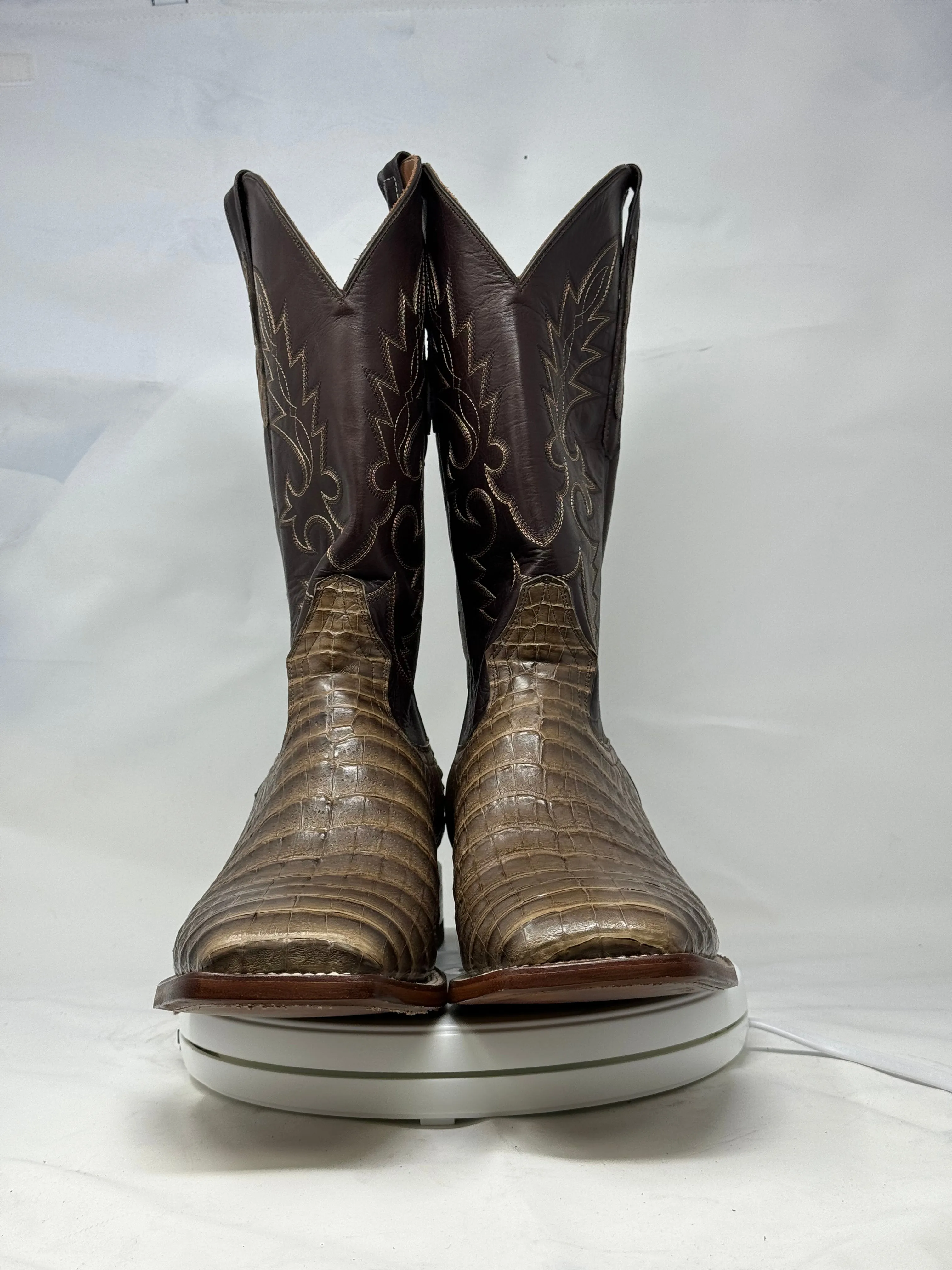 DJ2048 | Don Juan Boots Men's Caiman Belly Choco Mink H Toe P