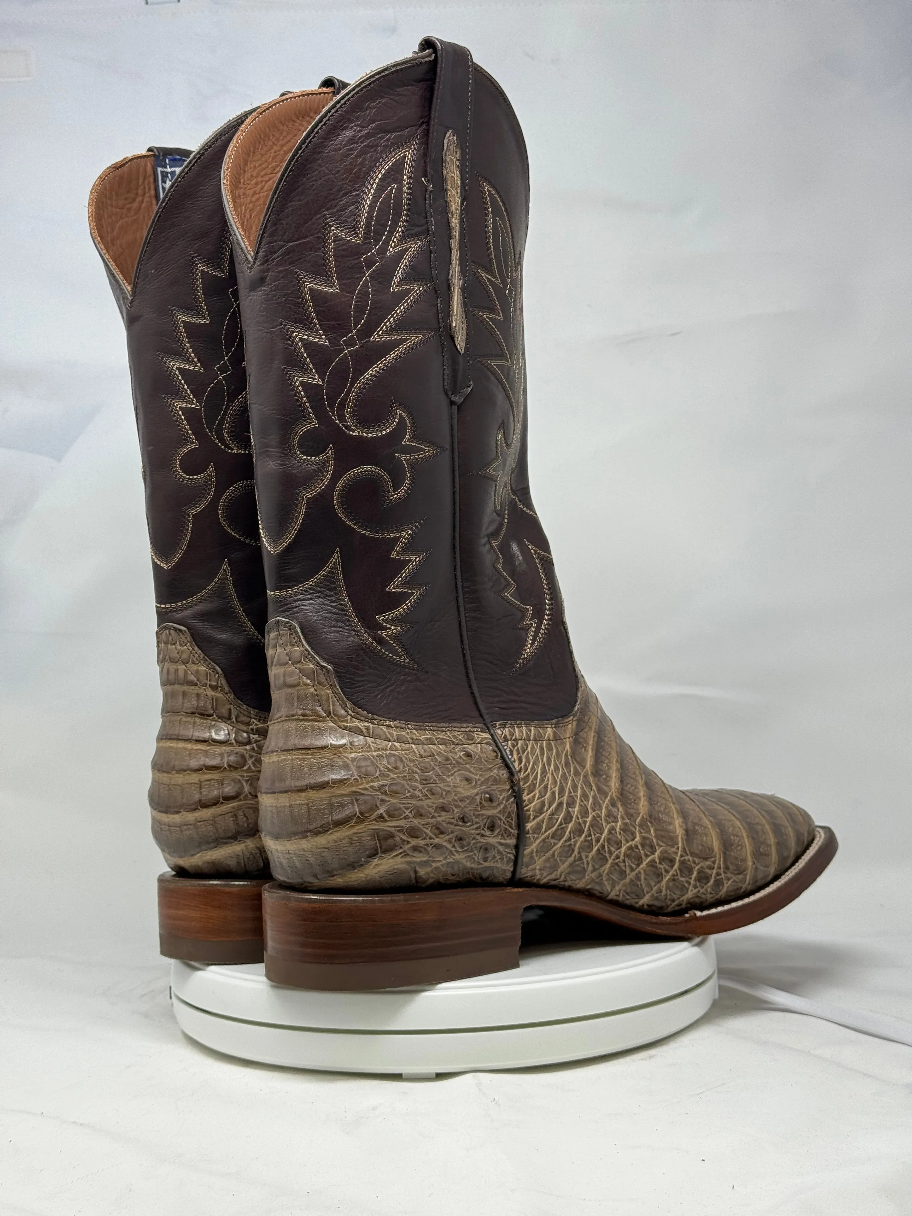 DJ2048 | Don Juan Boots Men's Caiman Belly Choco Mink H Toe P