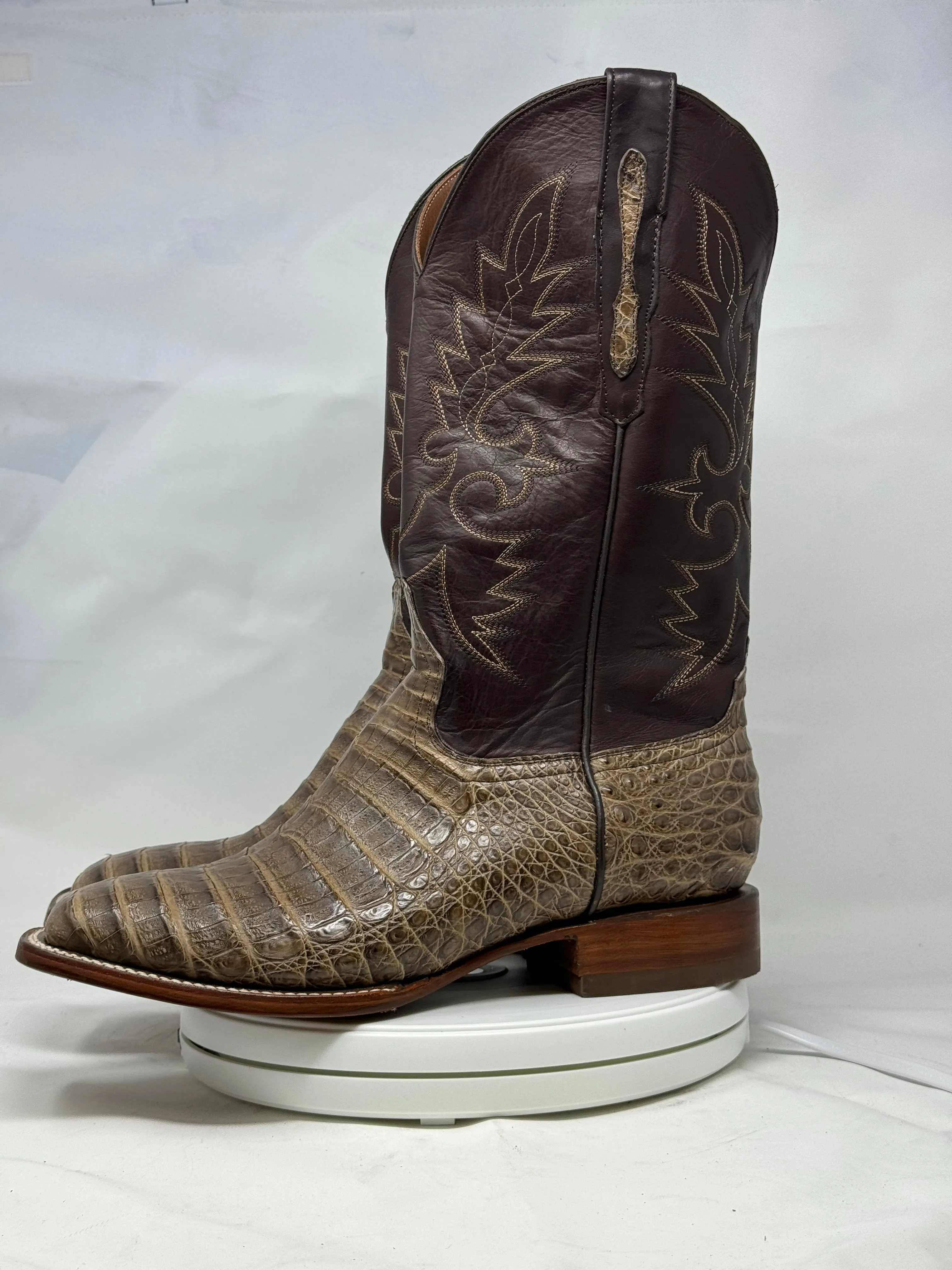 DJ2048 | Don Juan Boots Men's Caiman Belly Choco Mink H Toe P