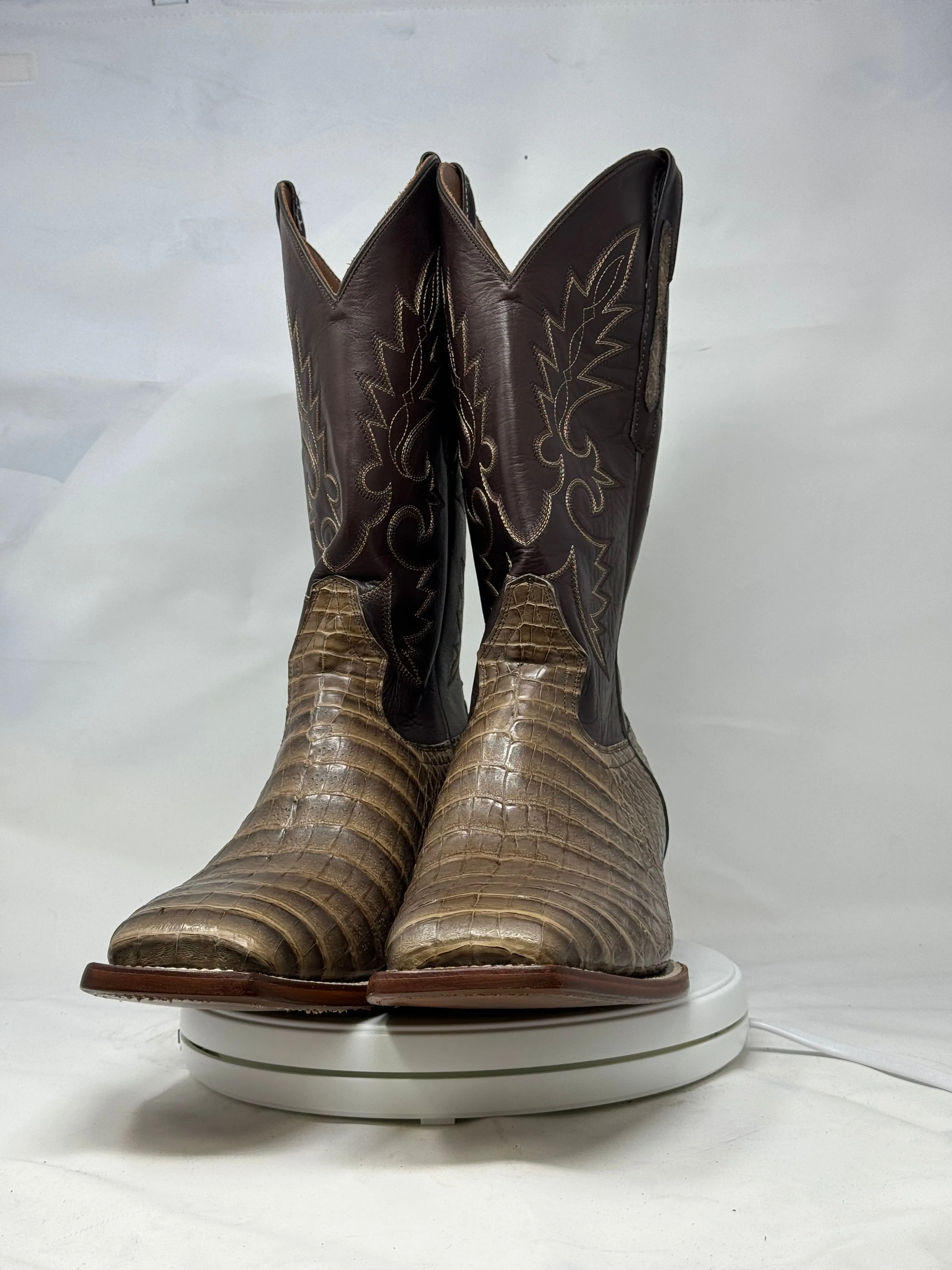 DJ2048 | Don Juan Boots Men's Caiman Belly Choco Mink H Toe P