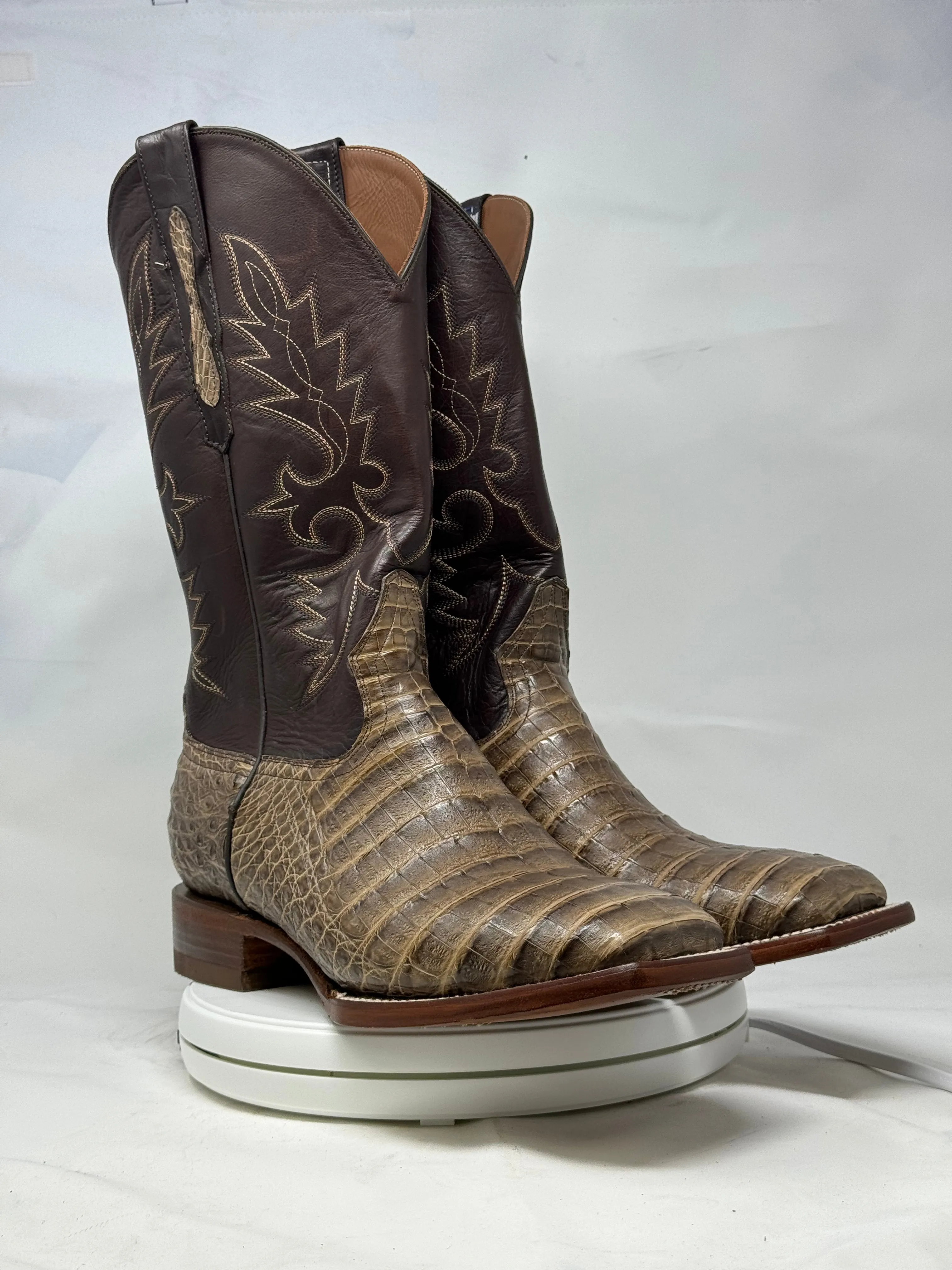DJ2048 | Don Juan Boots Men's Caiman Belly Choco Mink H Toe P