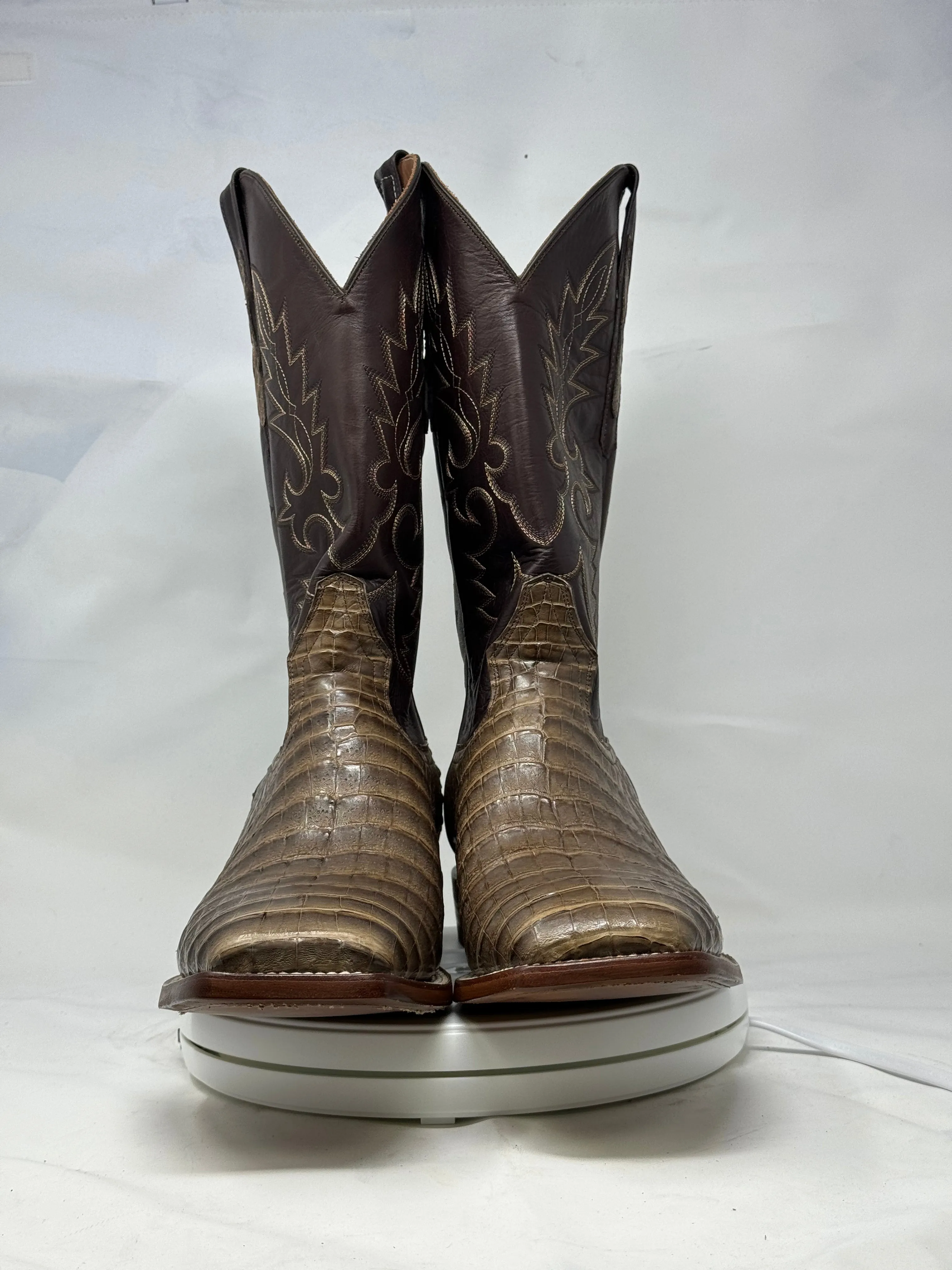 DJ2048 | Don Juan Boots Men's Caiman Belly Choco Mink H Toe P