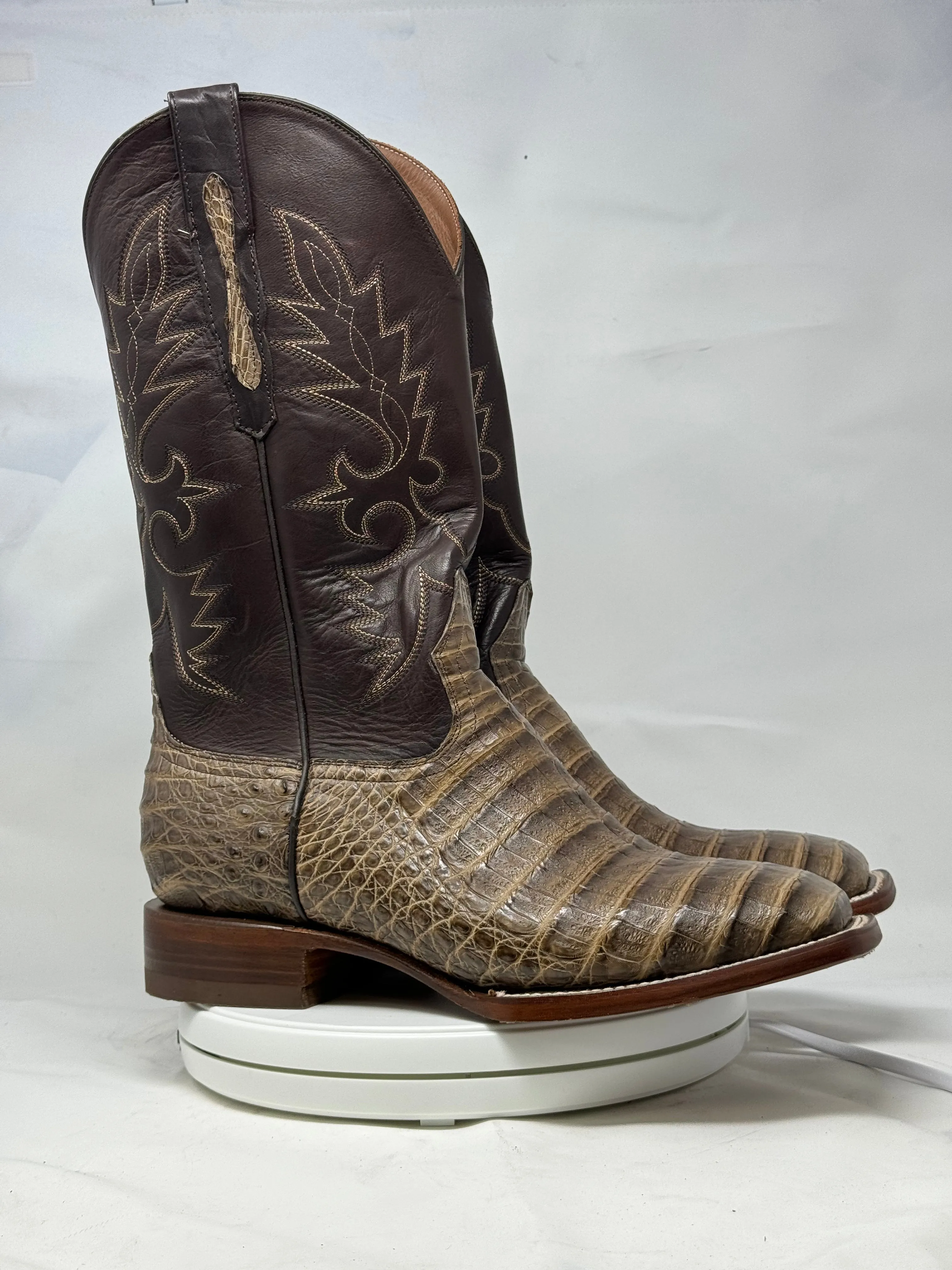 DJ2048 | Don Juan Boots Men's Caiman Belly Choco Mink H Toe P