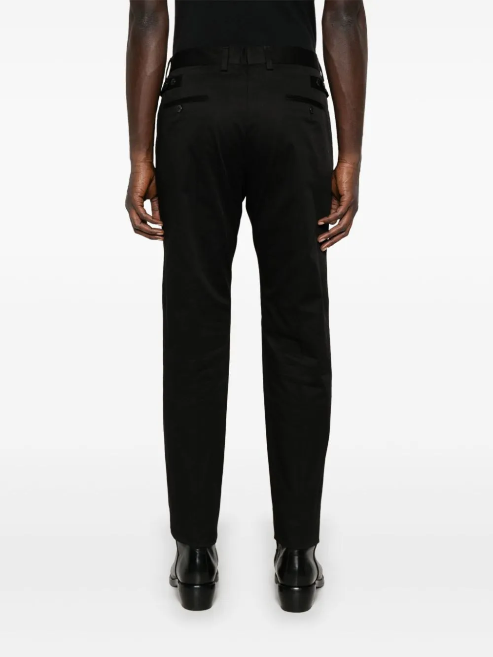 DOLCE & GABBANA Logo-Embroidered Tapered Leg Cotton Trousers - SS25