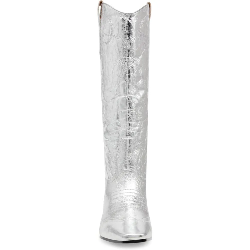Dollie Silver Leather Western Cowboy Boots