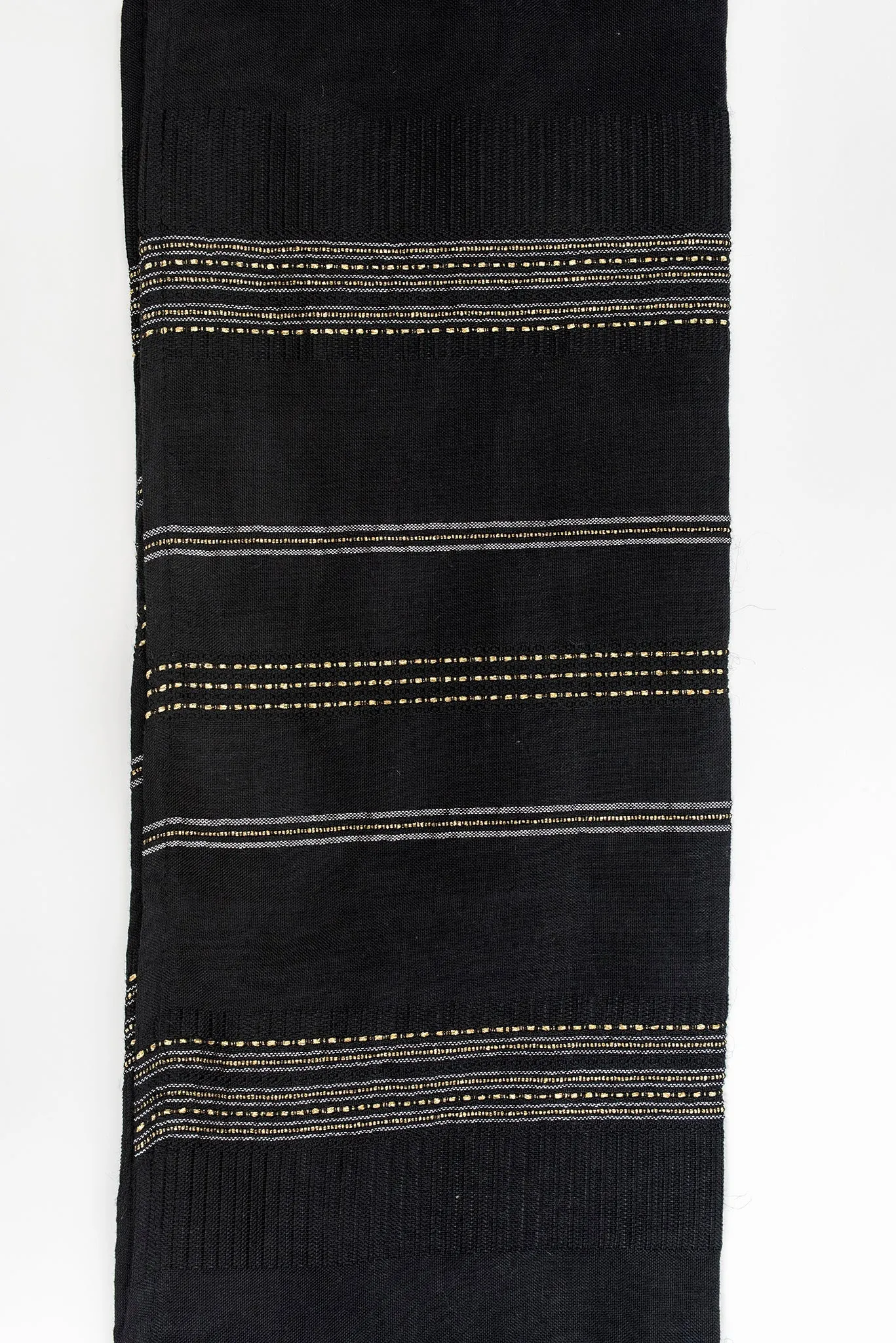 Elia - Silk Tallit - Gold and Silver on Black