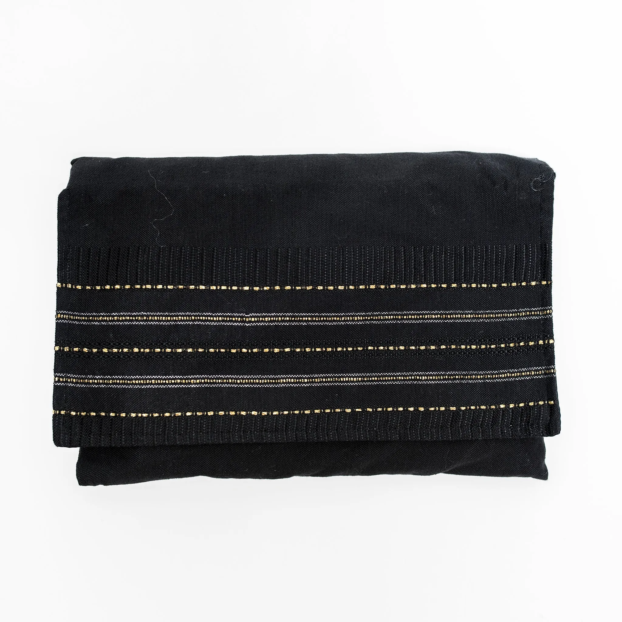 Elia - Silk Tallit - Gold and Silver on Black
