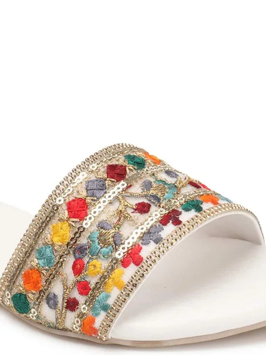 Embellished Block Heels