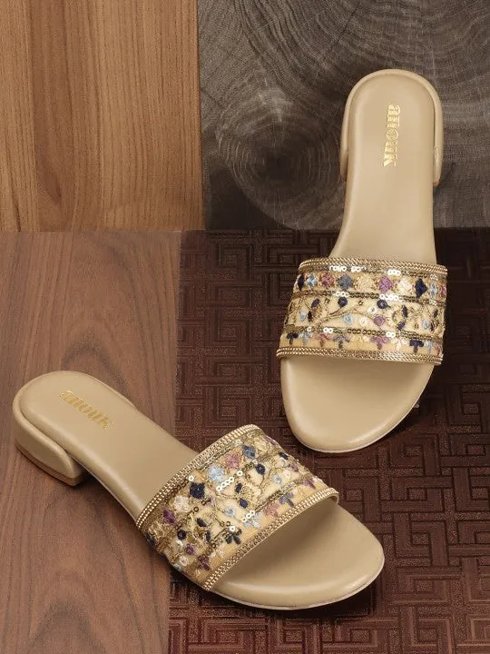 Embellished Block Heels
